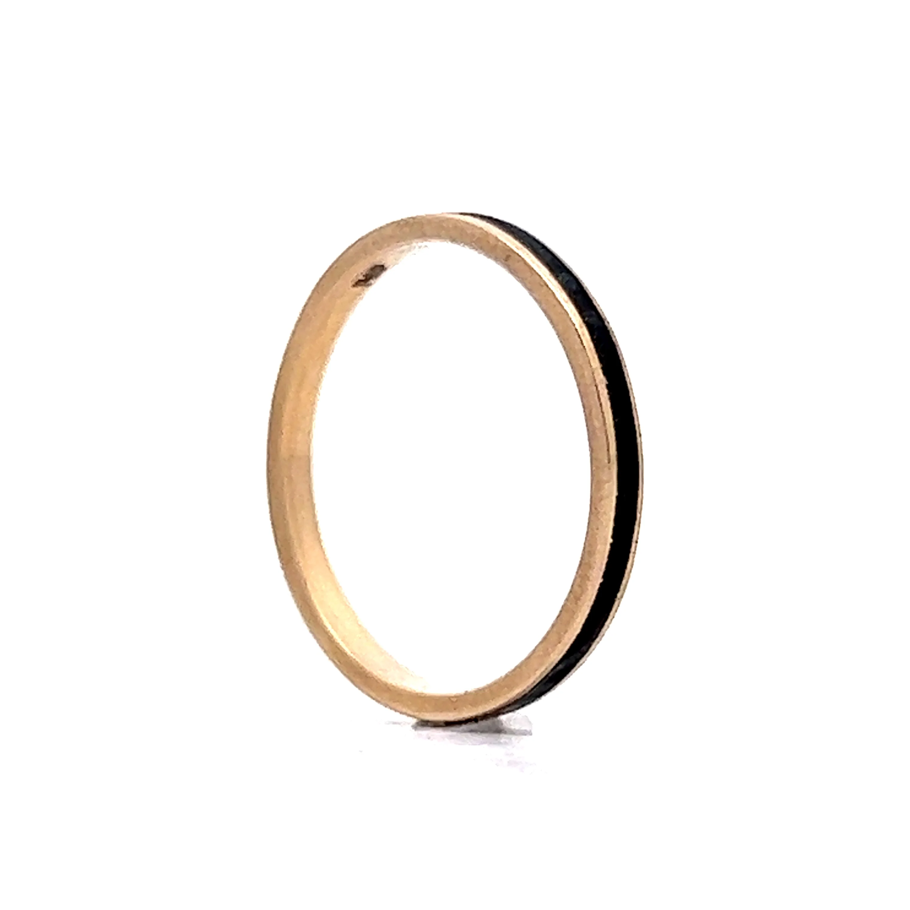 Black Enamel Stacking Band in 14k Yellow Gold - Image 5