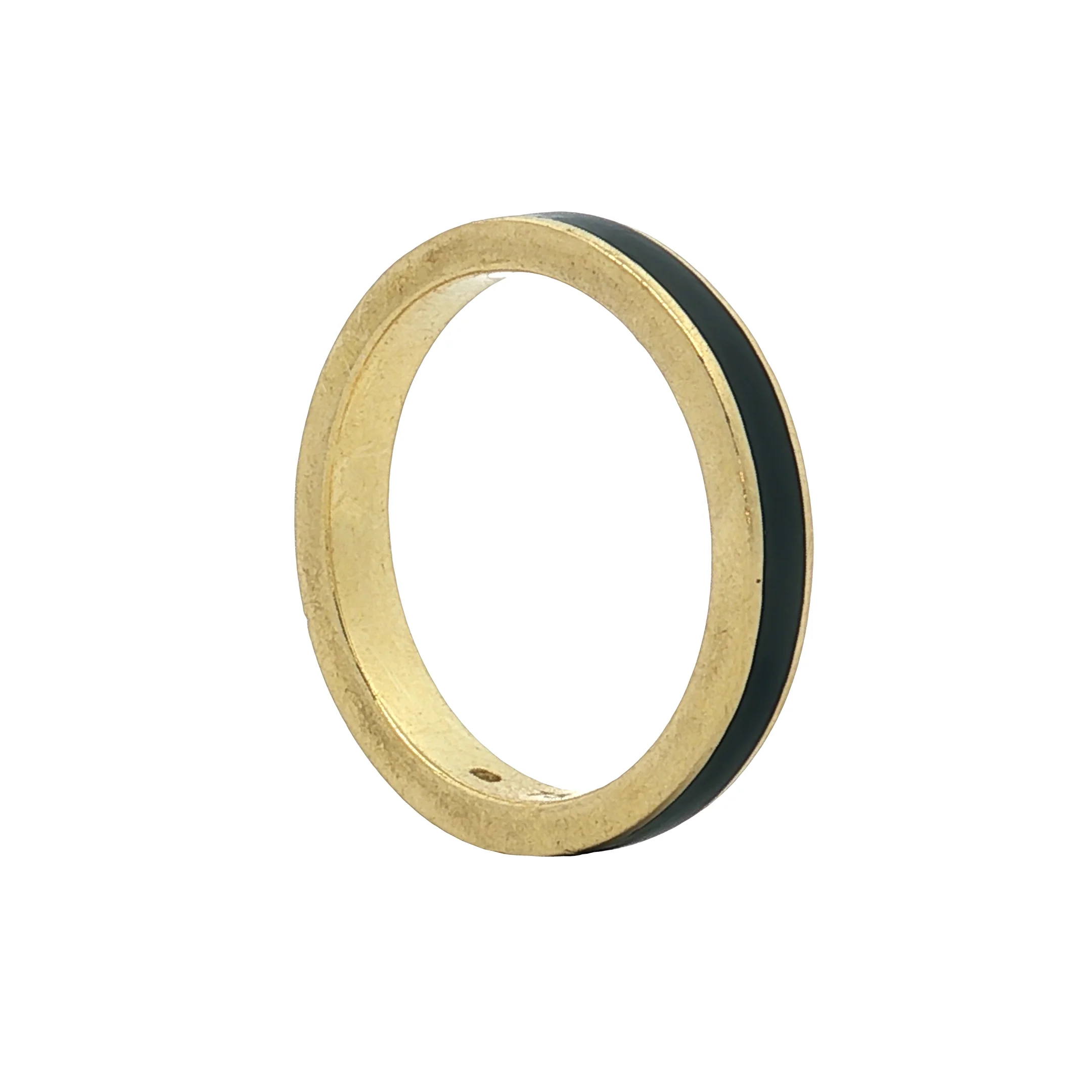 Black Enamel Stacking Band in 18k Yellow Gold - Image 5
