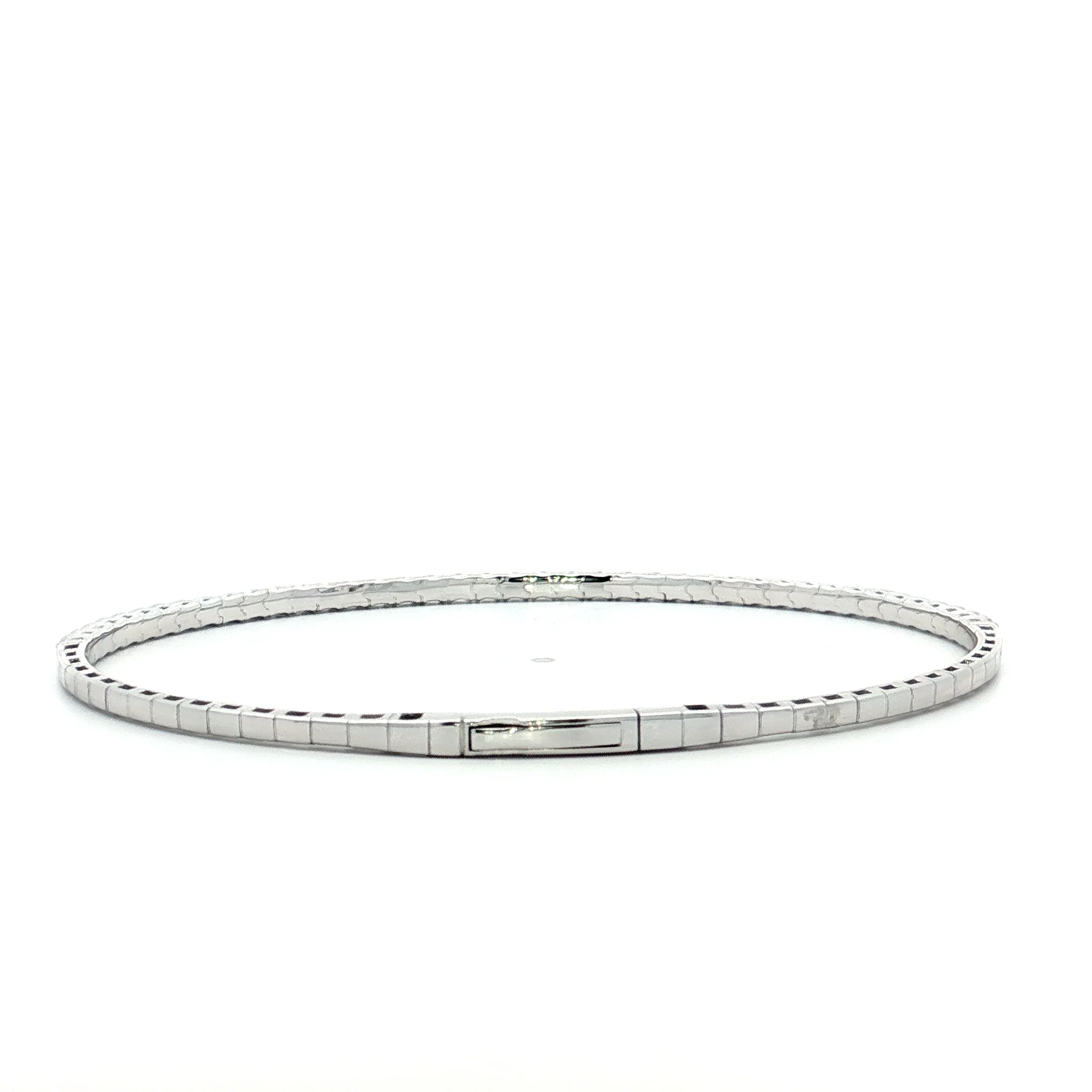 BLACK FRIDAY SPECIAL Diamond Flexible Bangle Bracelet 14k White Gold - Image 4