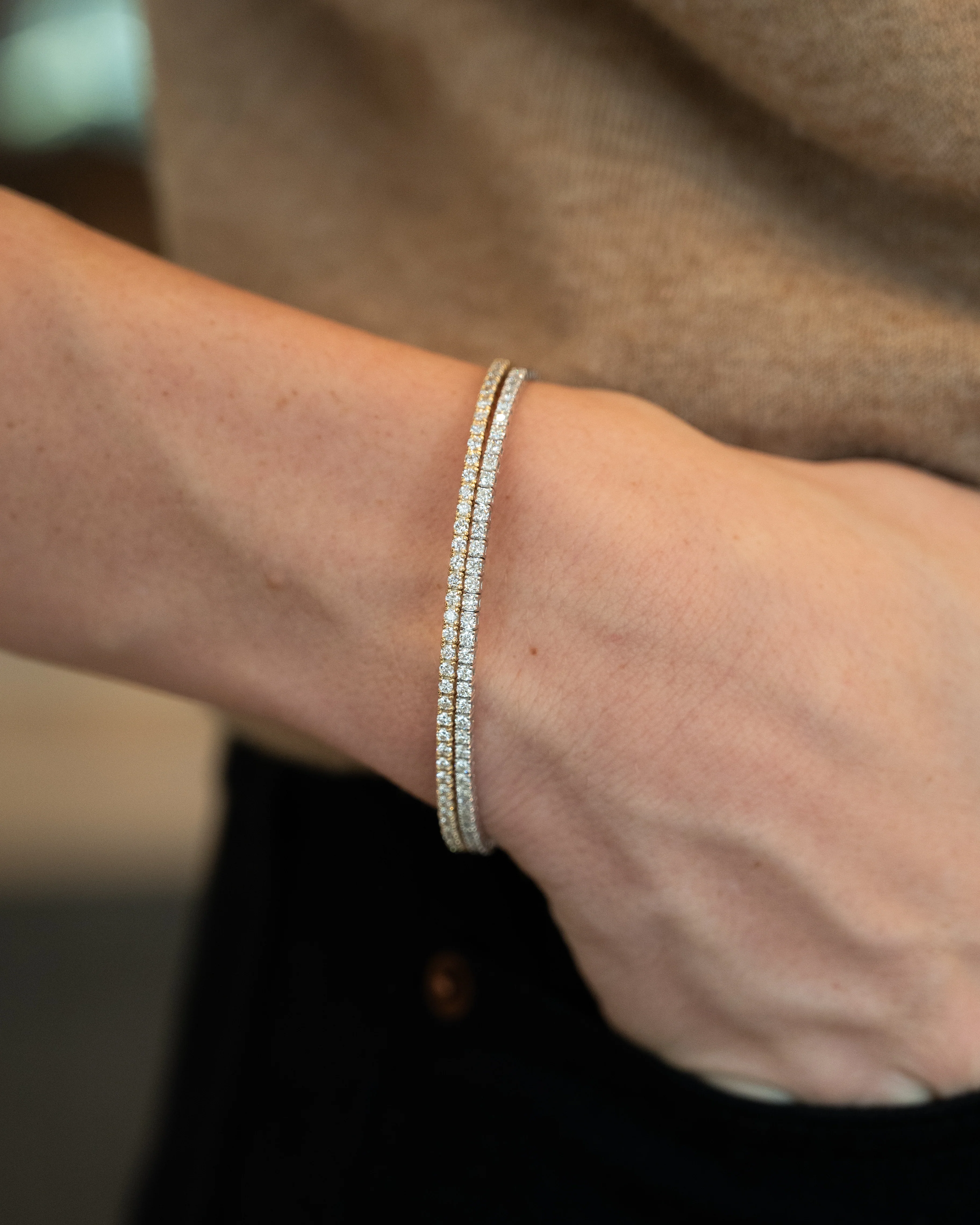 BLACK FRIDAY SPECIAL Diamond Flexible Bangle Bracelet 14k White Gold - Image 6