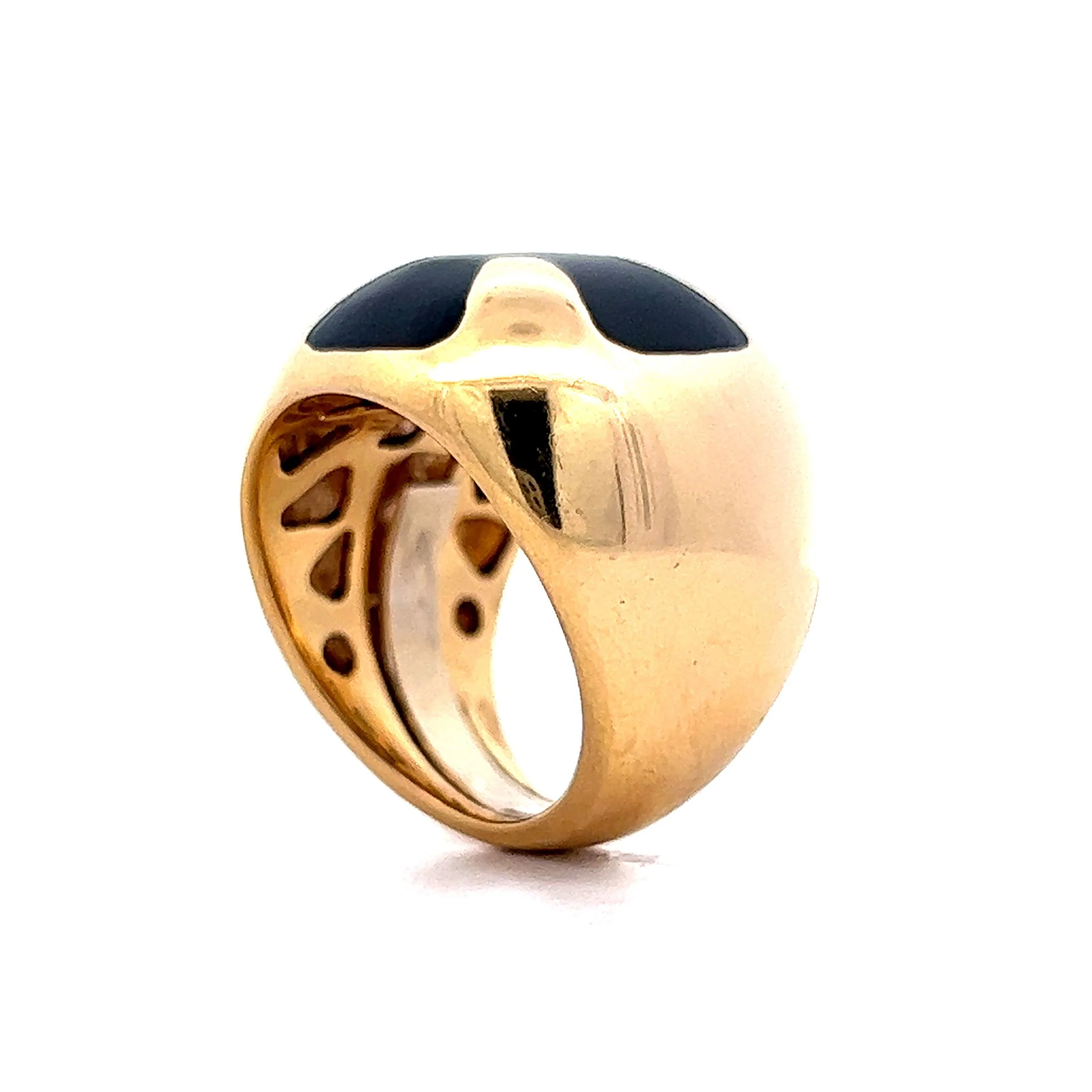 Black Onyx Cocktail Ring in 18k Yellow Gold - Image 5