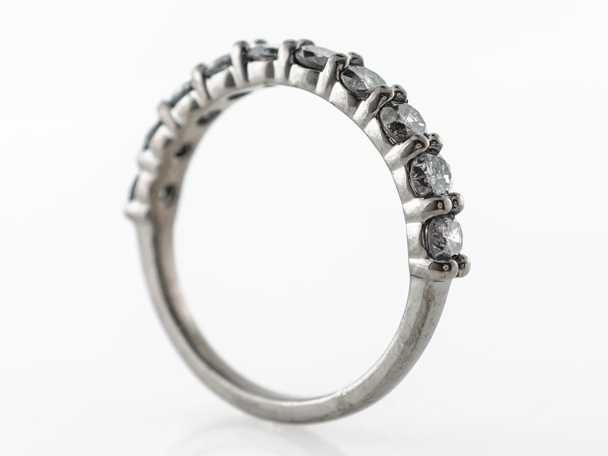 Black Rhodium Diamond Band in 14k White Gold - Image 5