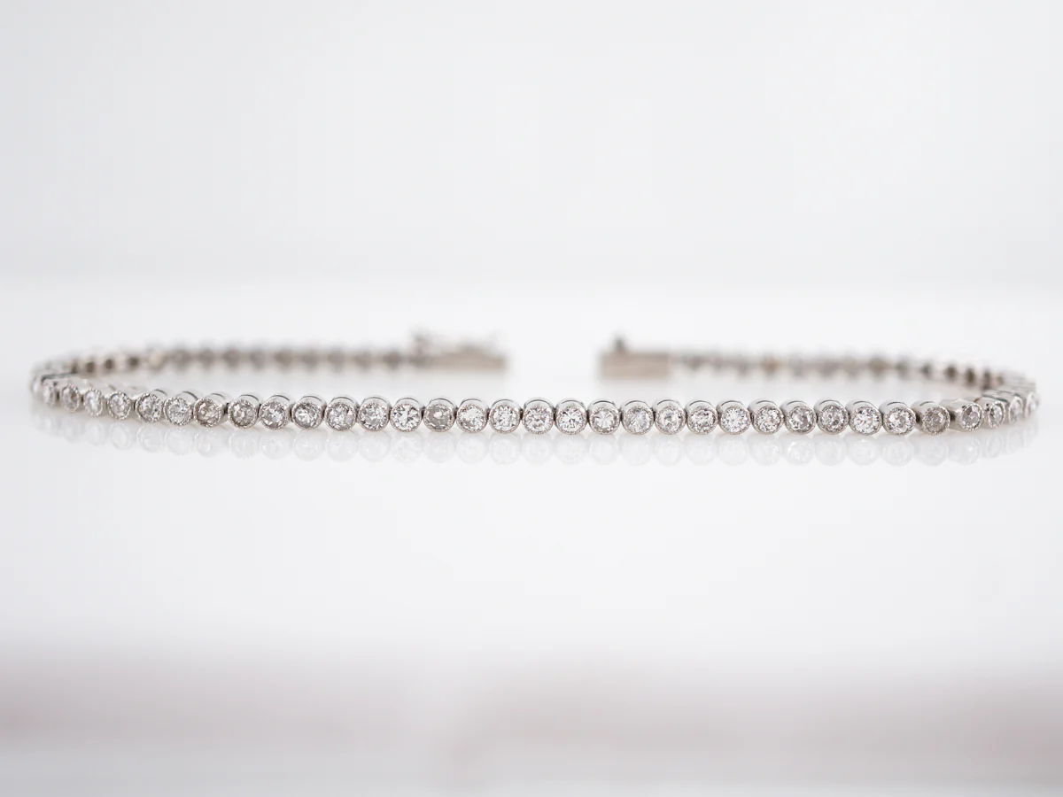 Bracelet Modern 2.51 Round Brilliant, Old European, & Single Cut Diamonds in Platinum - Image 3