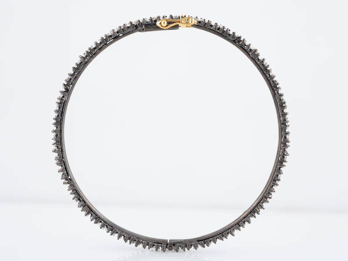 Bracelet Modern 3.18 Tapered Baguette Cut Diamonds in Sterling Silver - Image 5