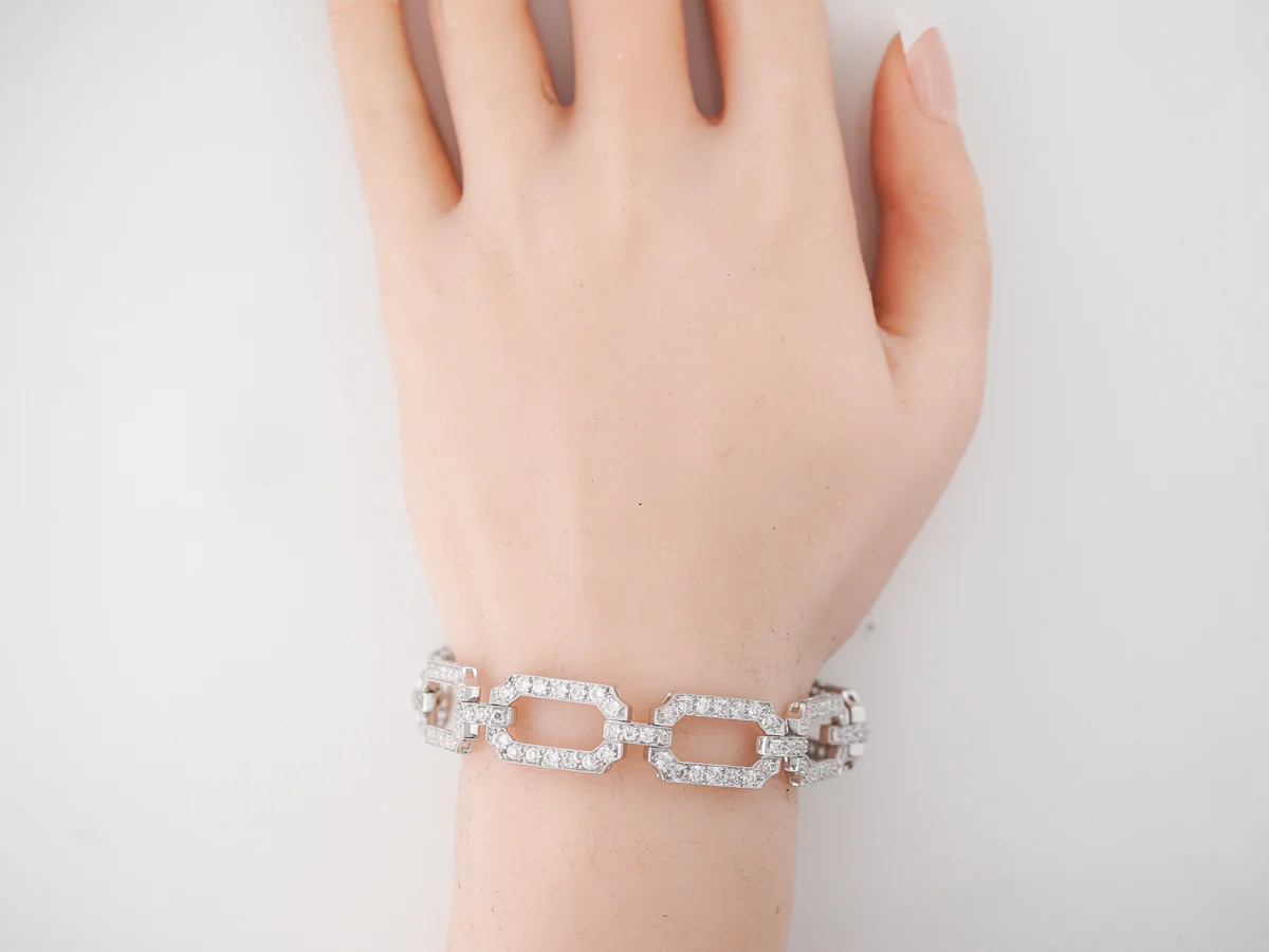 Bracelet Modern 7.99 Old European Cut Diamonds in Platinum - Image 4