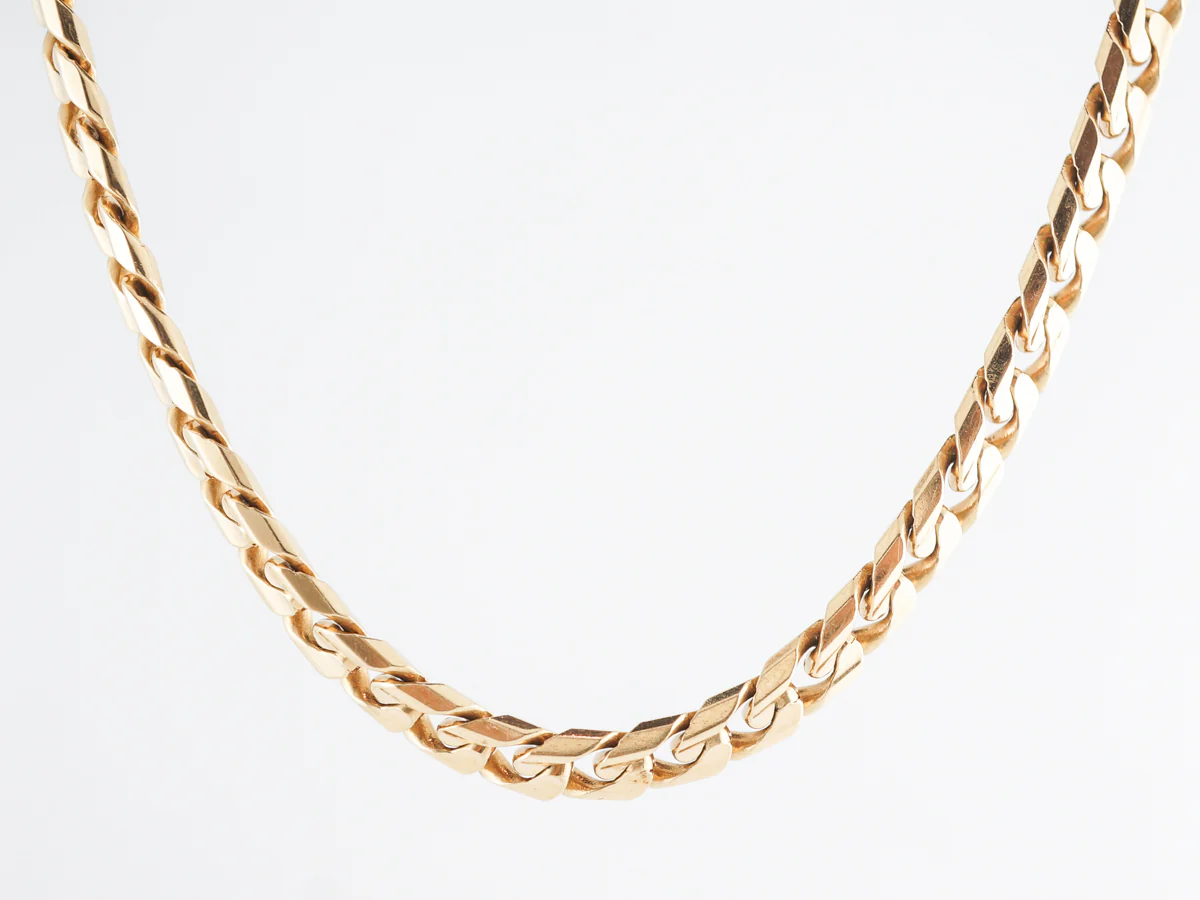 Braided Link Chain Necklace in 18k Yellow Gold - Image 3