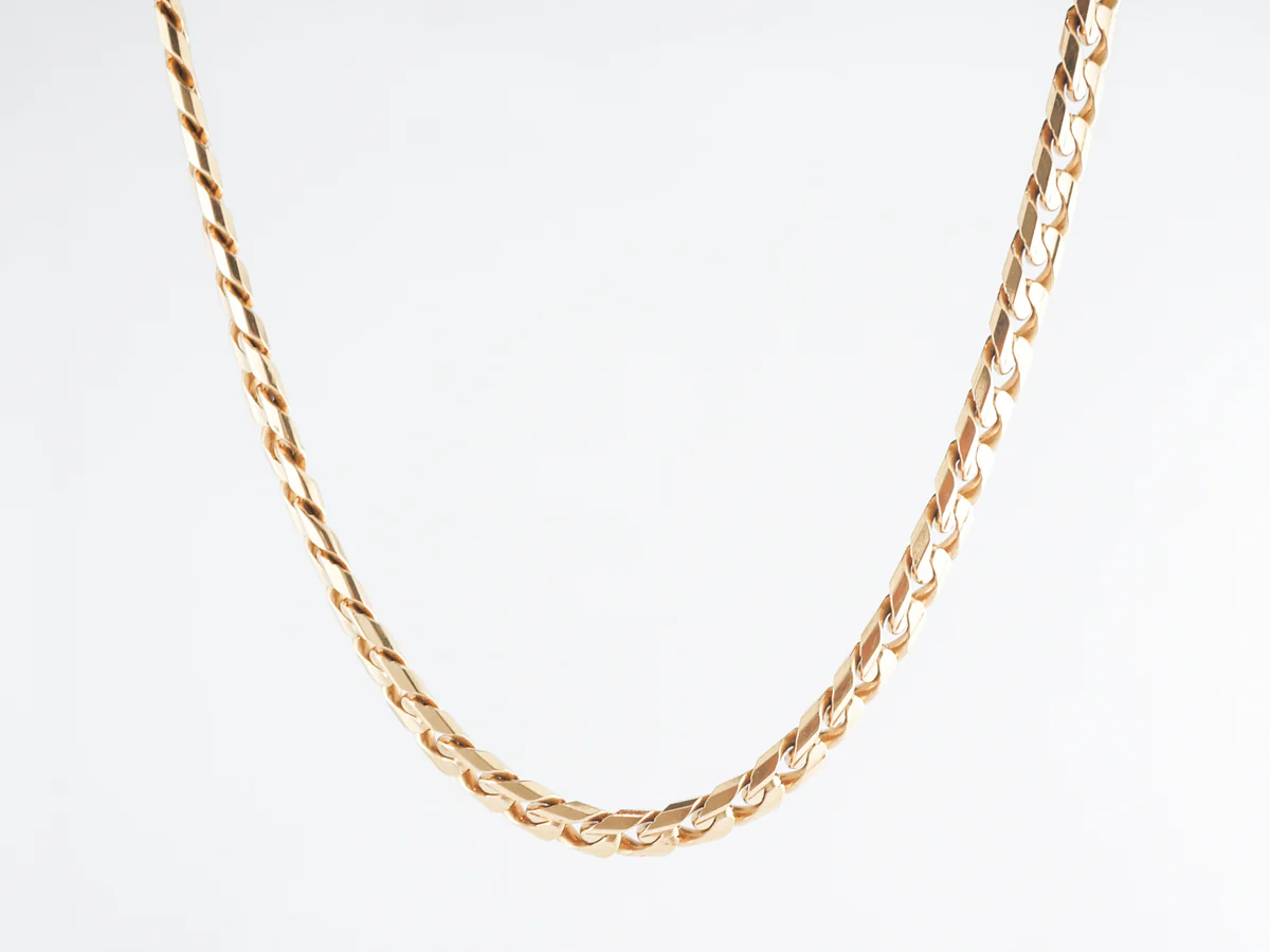 Braided Link Chain Necklace in 18k Yellow Gold - Image 4