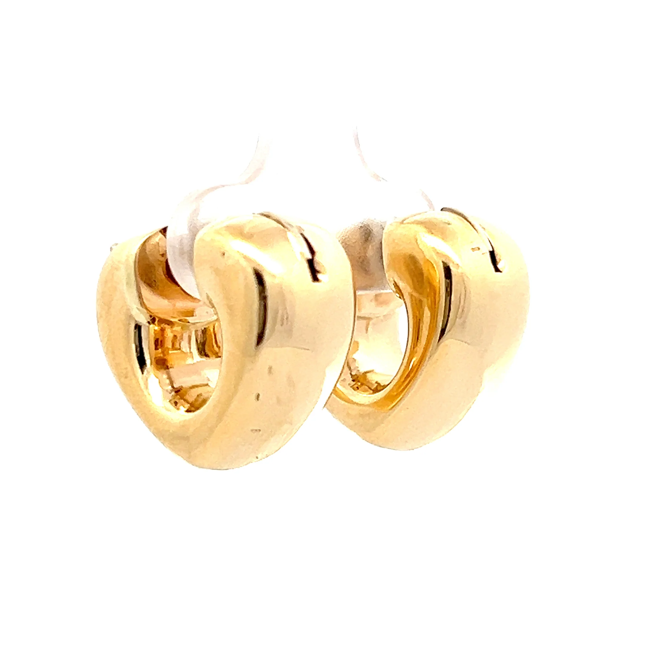 Bubble Heart Huggie Hoop Earrings in 14k - Image 3