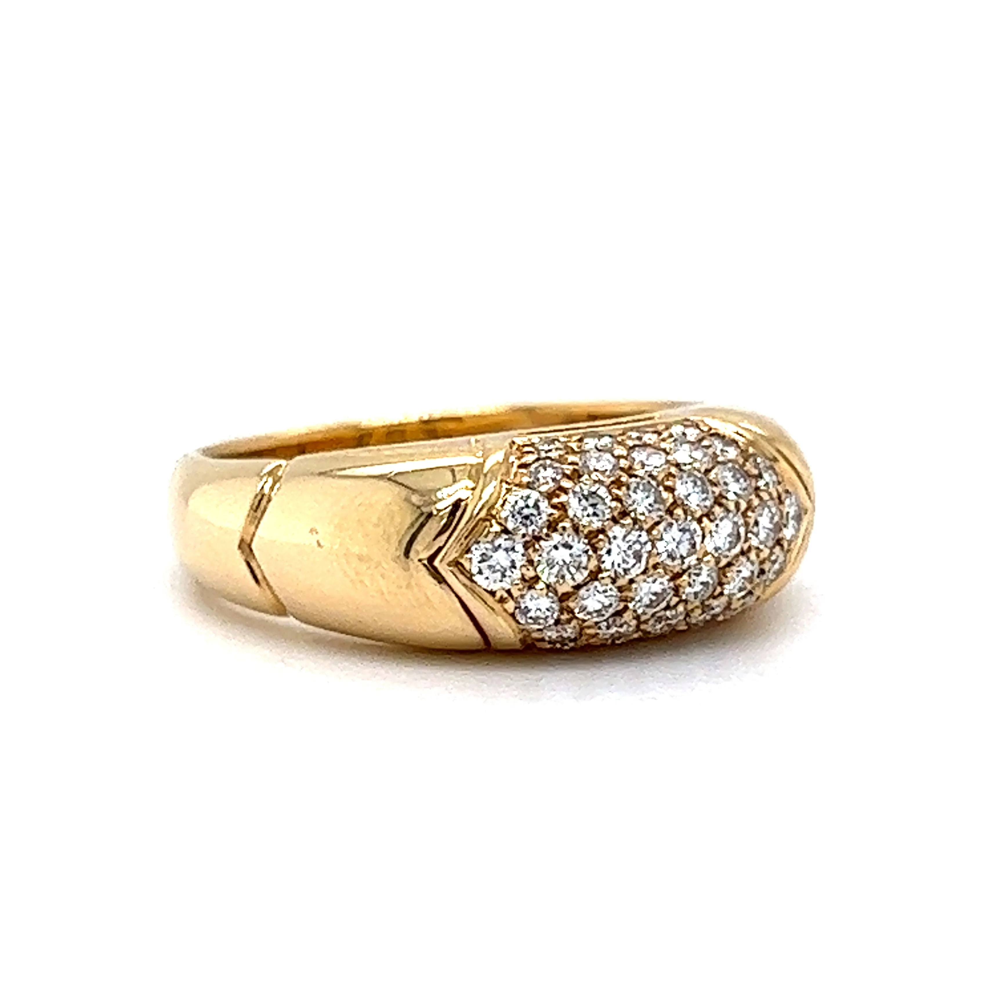 Bulgari Tronchetto Pave Diamond Ring in 18k Yellow Gold - Image 3