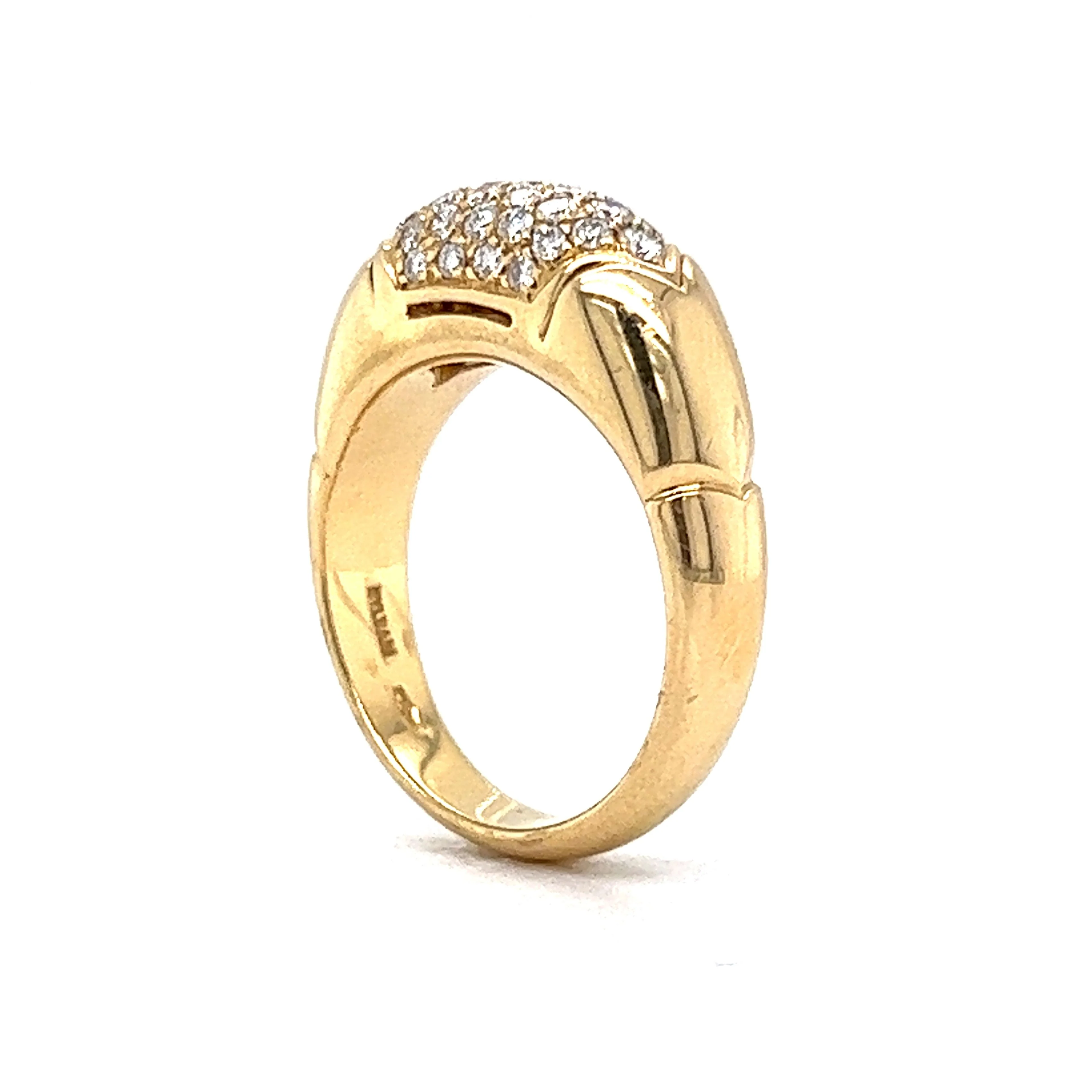 Bulgari Tronchetto Pave Diamond Ring in 18k Yellow Gold - Image 5