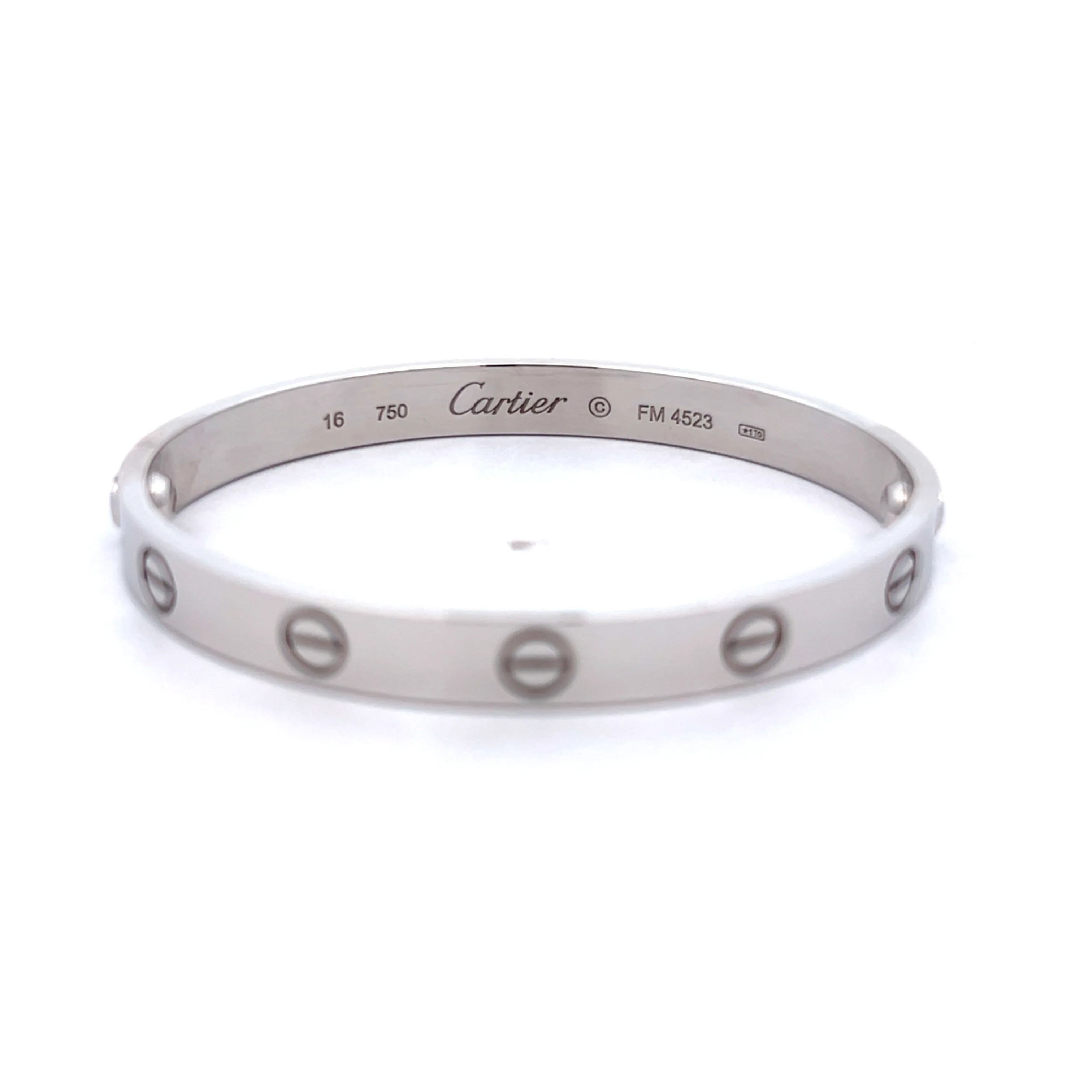 Cartier Love Bangle Bracelet 18k White Gold - Image 5