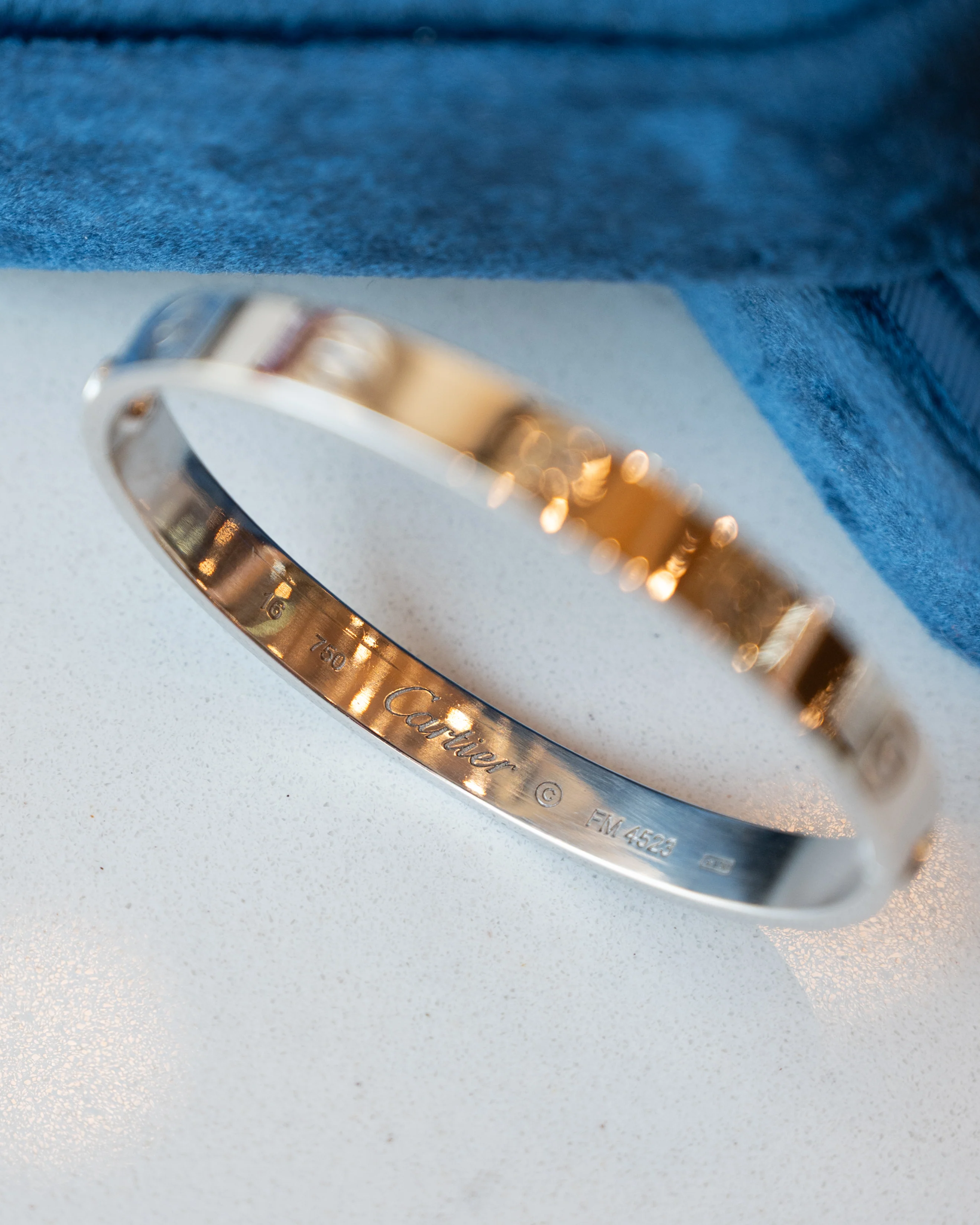 Cartier Love Bangle Bracelet 18k White Gold - Image 7