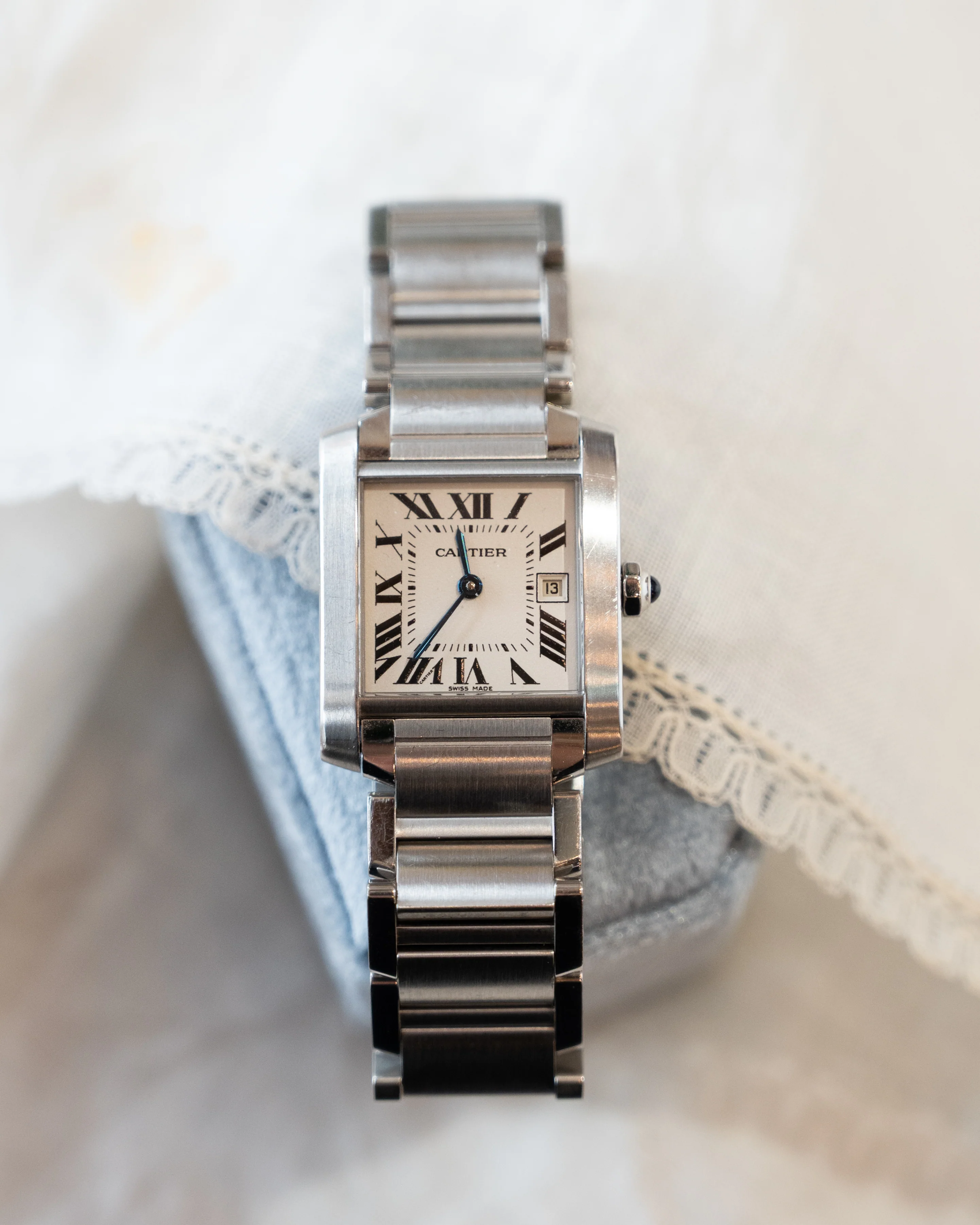 Cartier Tank Francaise Ladies Watch 2384 Stainless Steel - Image 5