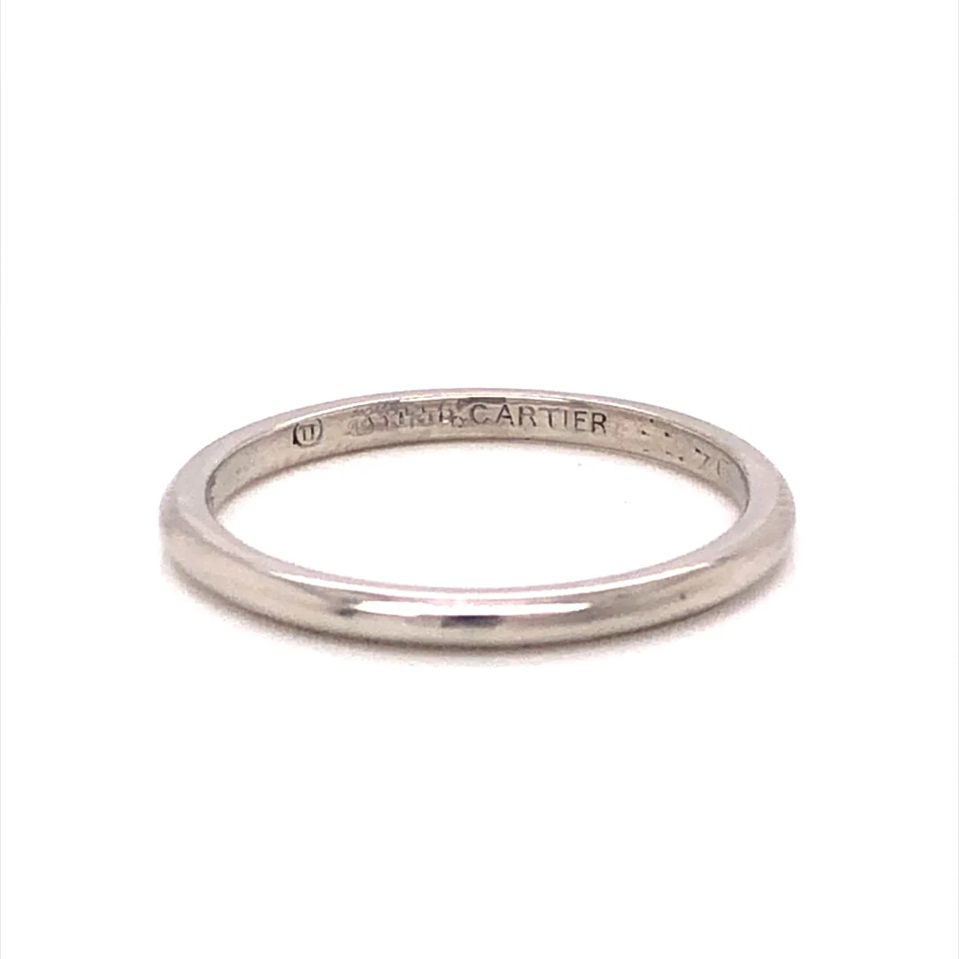 Cartier Thin Wedding Band in Platinum - Image 2