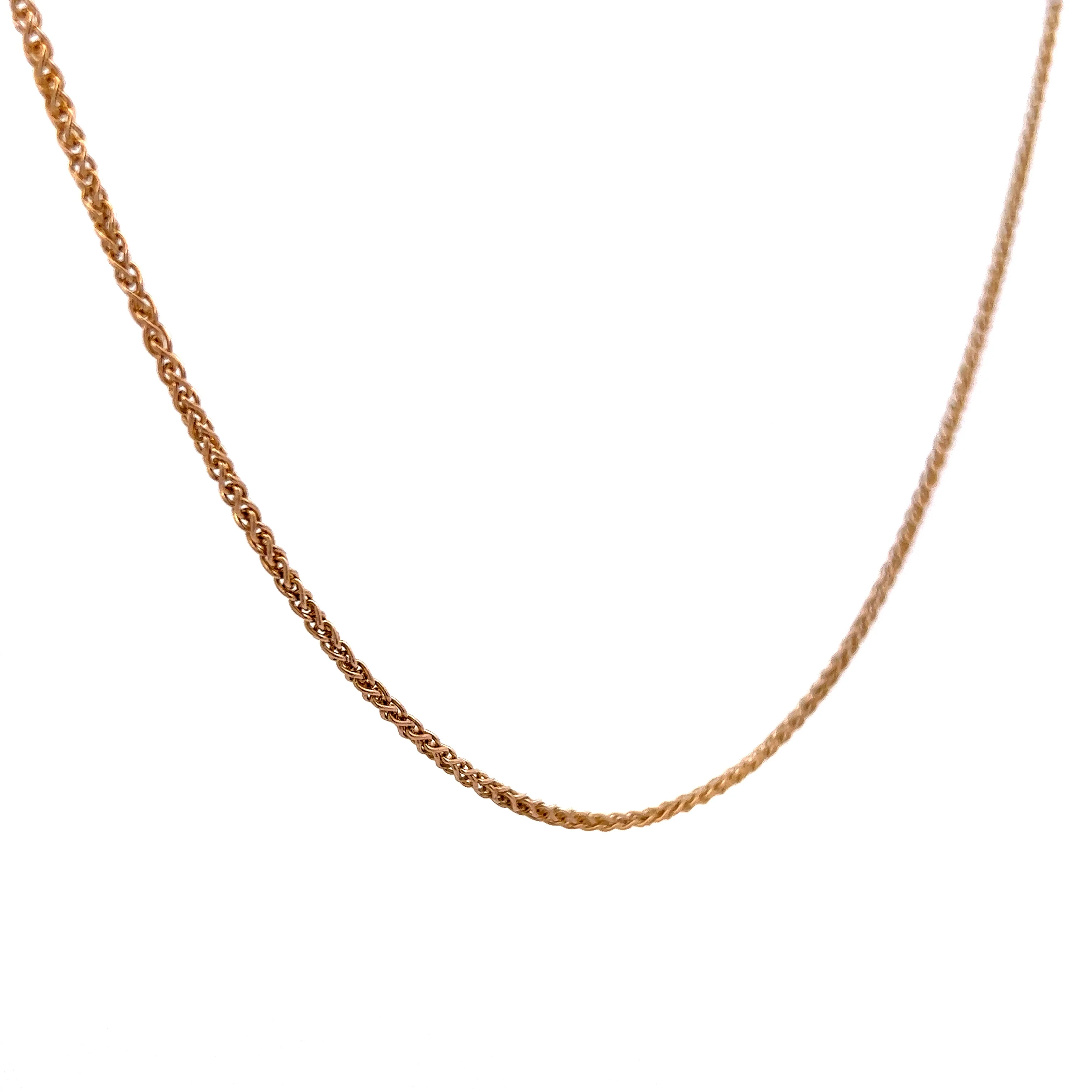 20" Wheat Chain Necklace in 14k Yellow Gold - Image 3