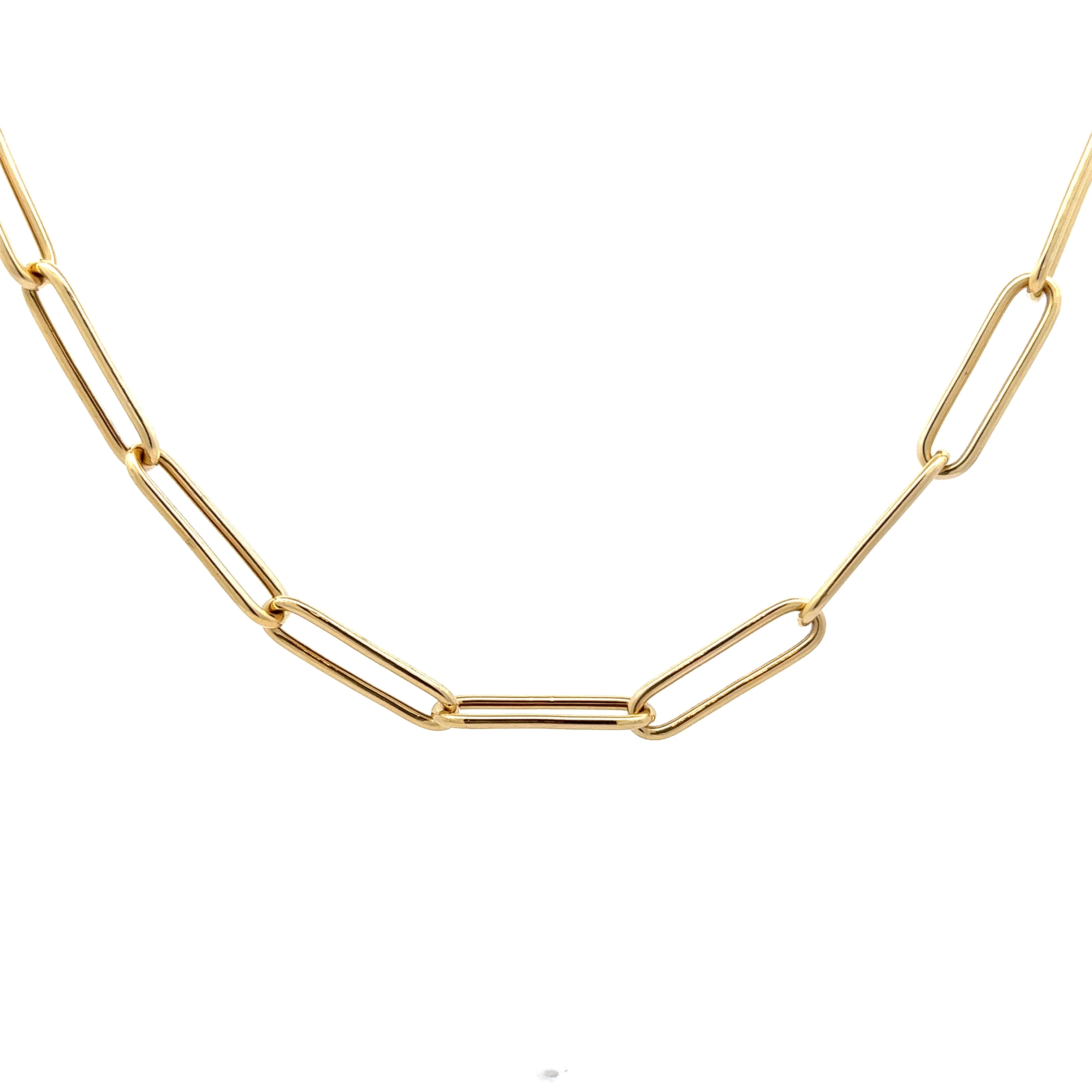 18" Paperclip Chain Necklace in 14k Yellow Gold