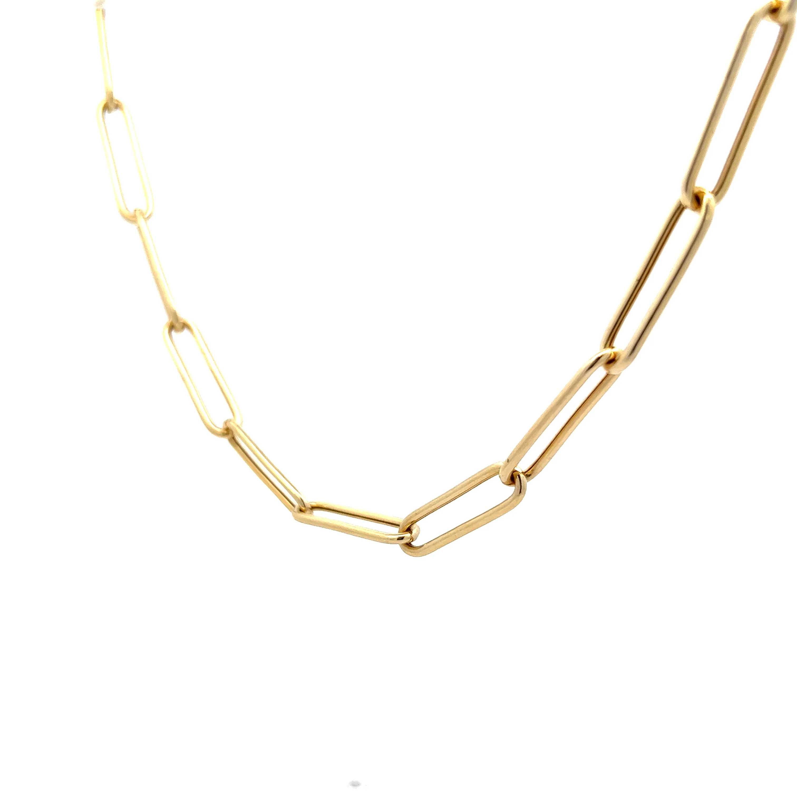 18" Paperclip Chain Necklace in 14k Yellow Gold - Image 2