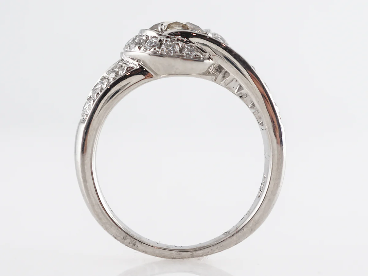 Champagne Diamond Engagement Ring in Platinum - Image 5