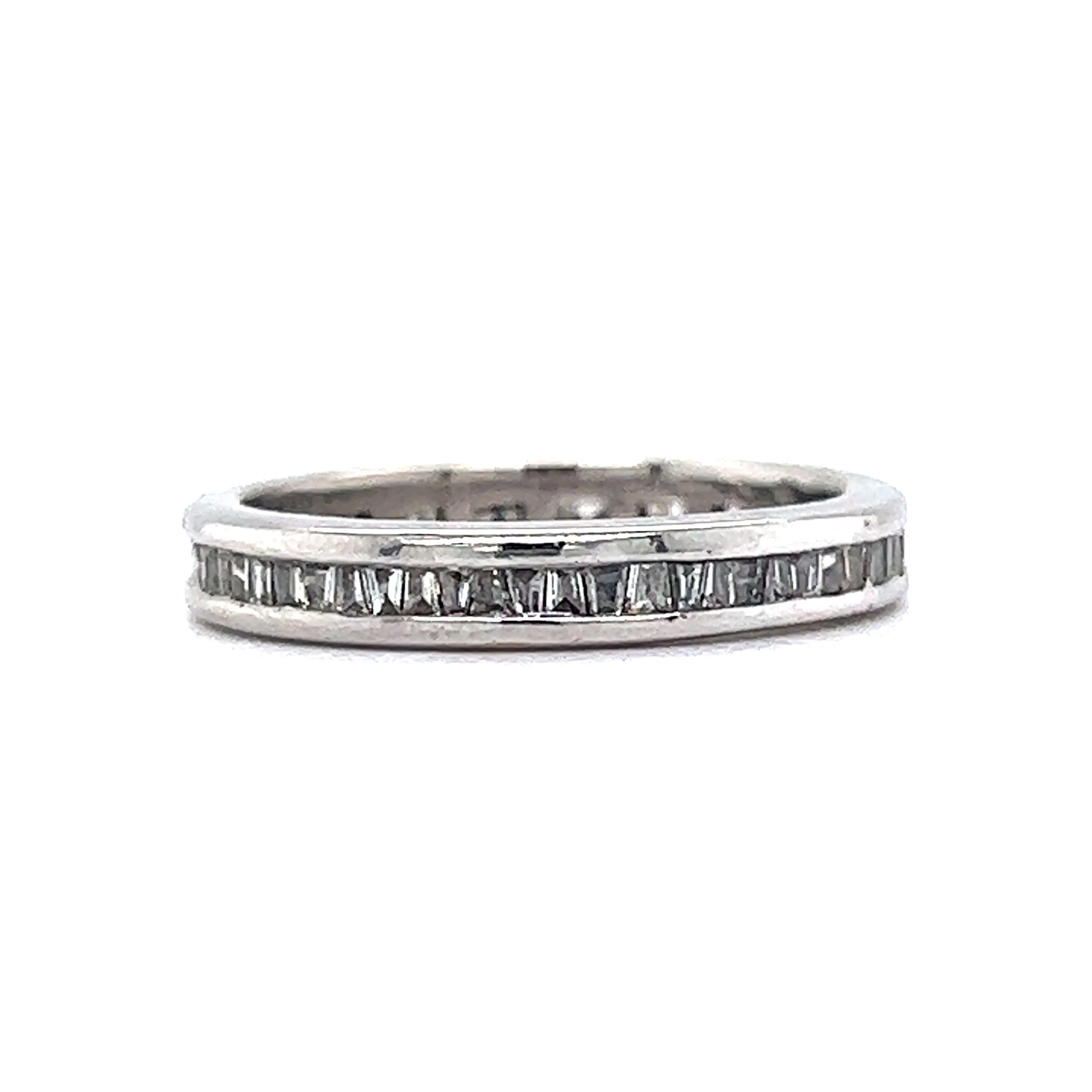 Channel Set Baguette Diamond Wedding Band in 14k White Gold
