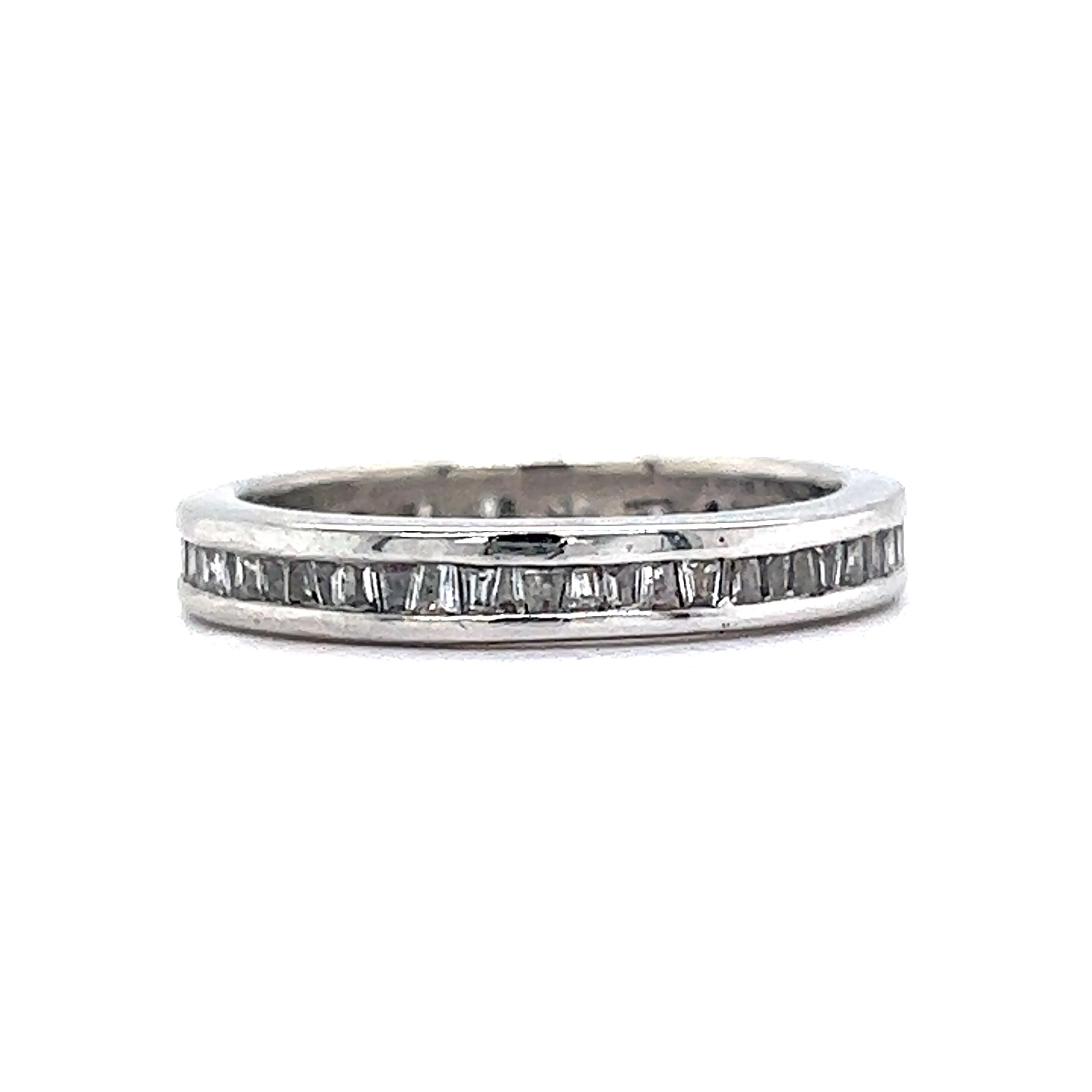 Channel Set Baguette Diamond Wedding Band in 14k White Gold - Image 2