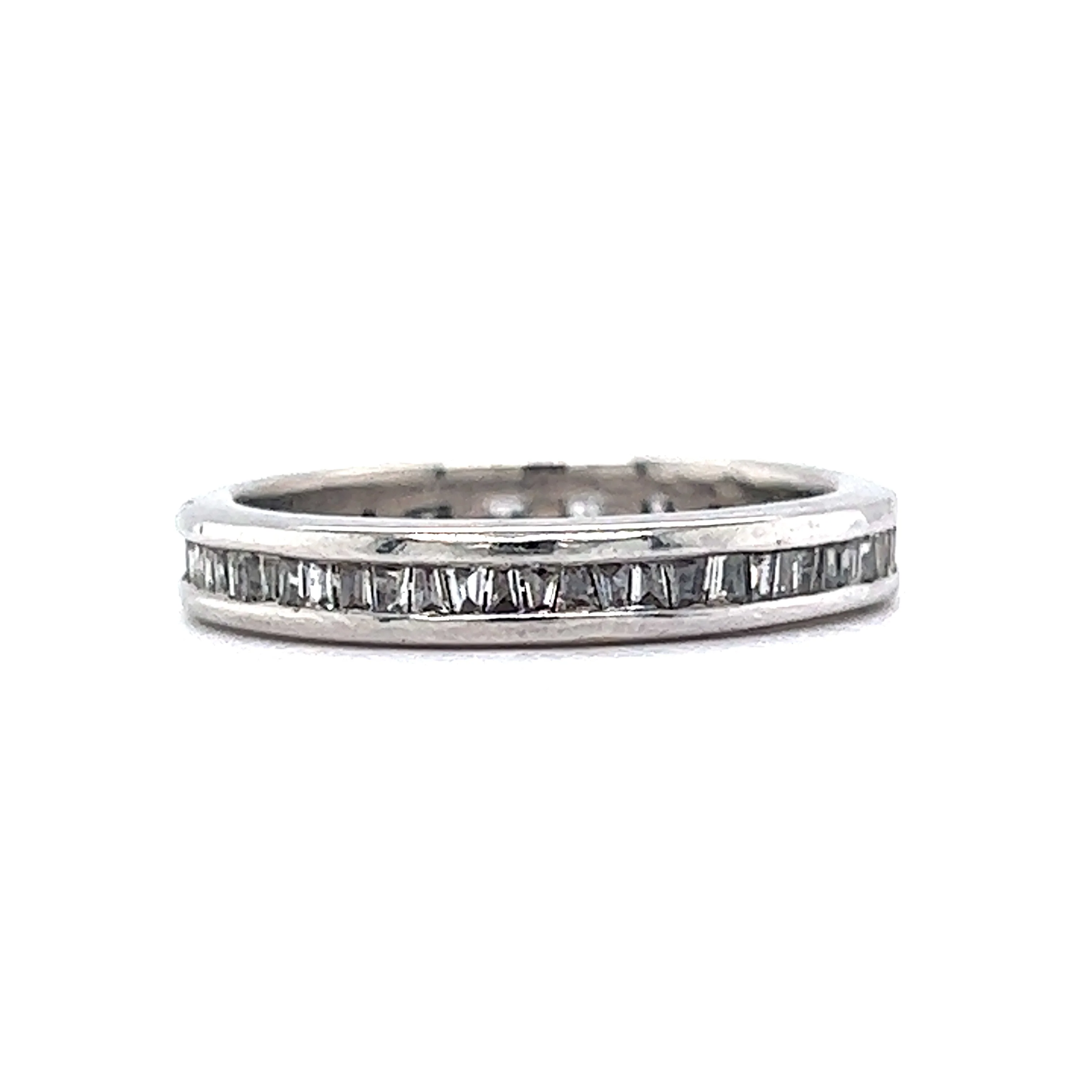 Channel Set Baguette Diamond Wedding Band in 14k White Gold - Image 3