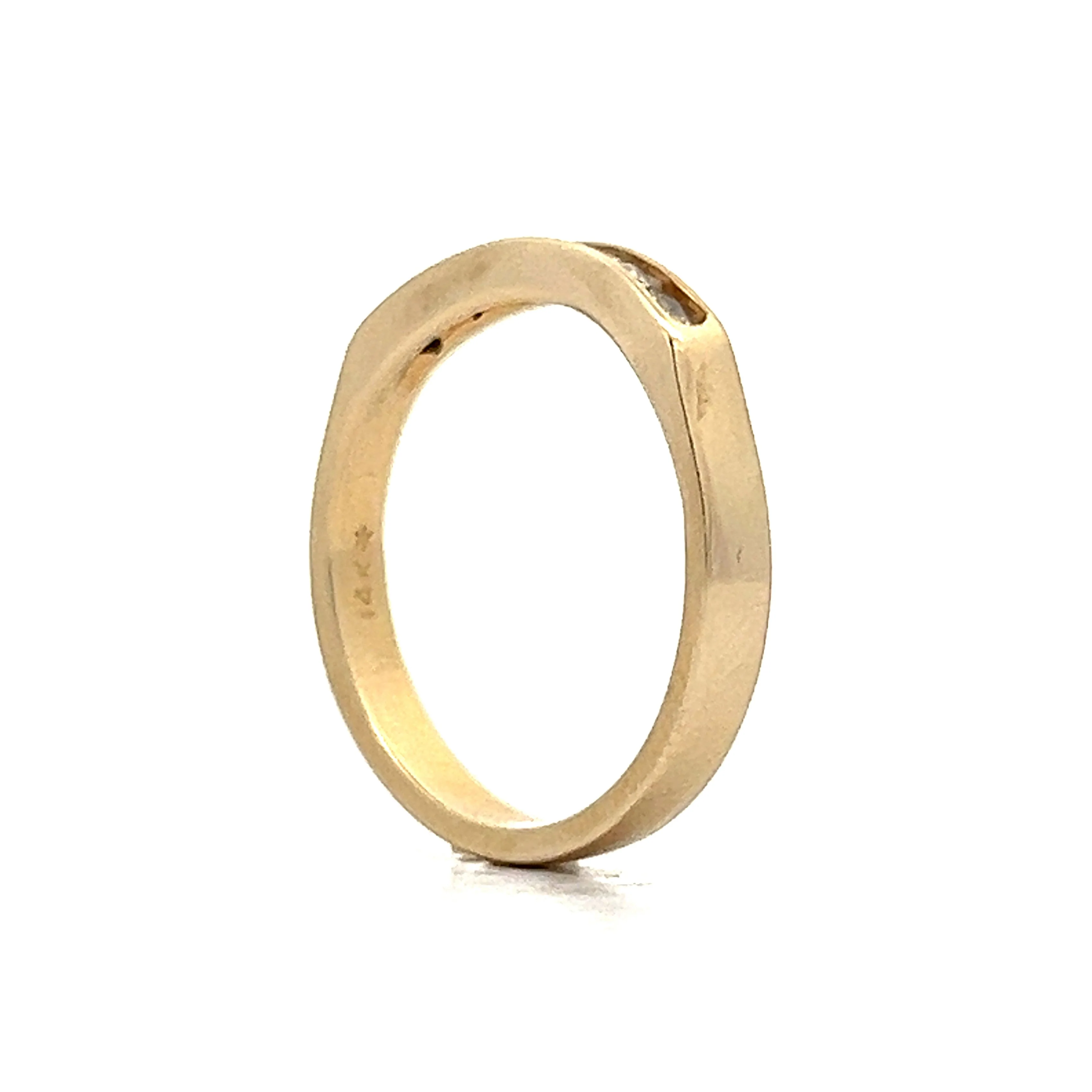 Channel Set Contoured Diamond Band in 14k Yellow Gold - Image 4