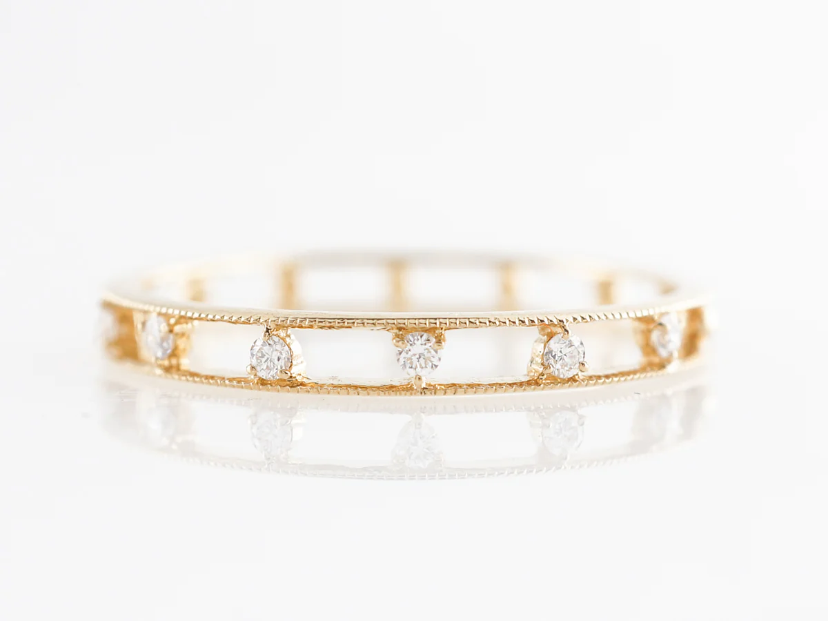Channel Set Diamond Wedding Band in 18k Yellow Gold