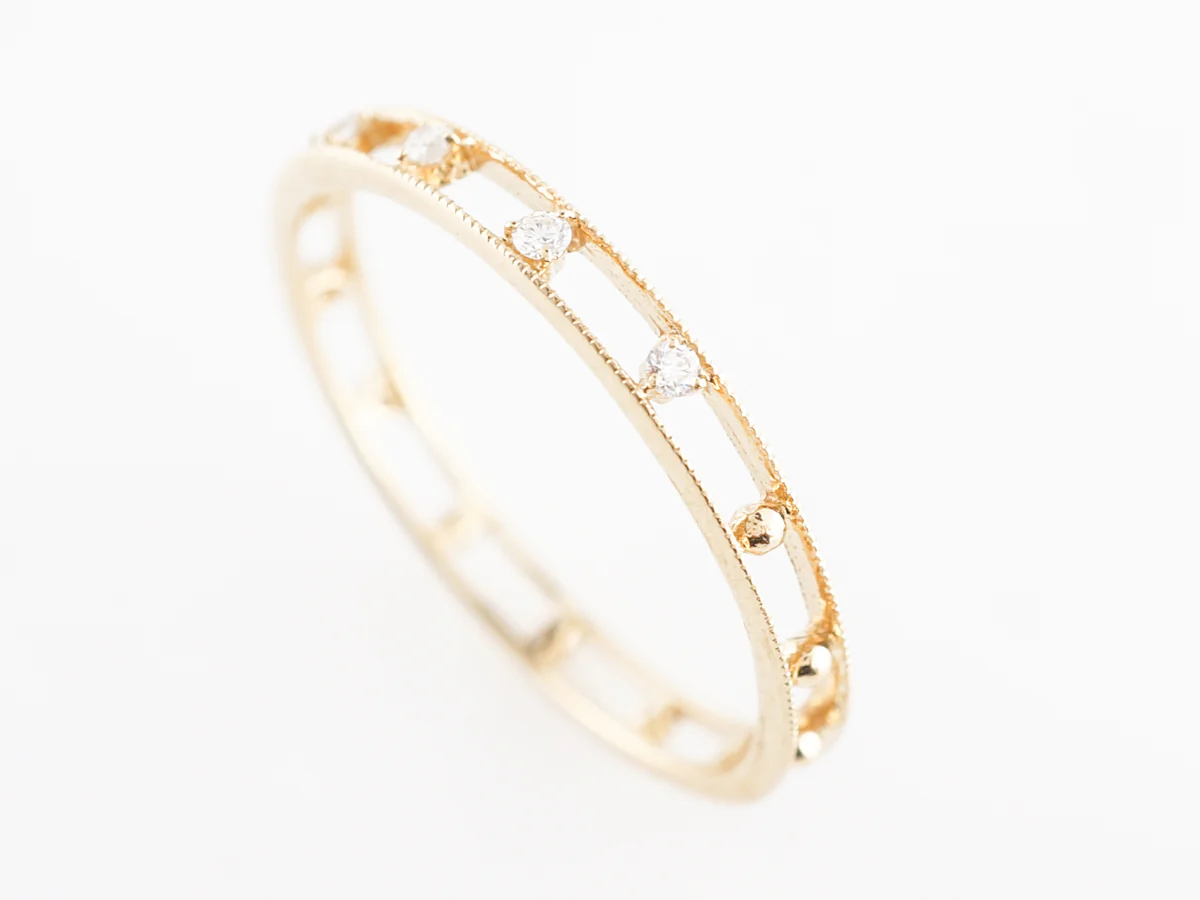 Channel Set Diamond Wedding Band in 18k Yellow Gold - Image 4