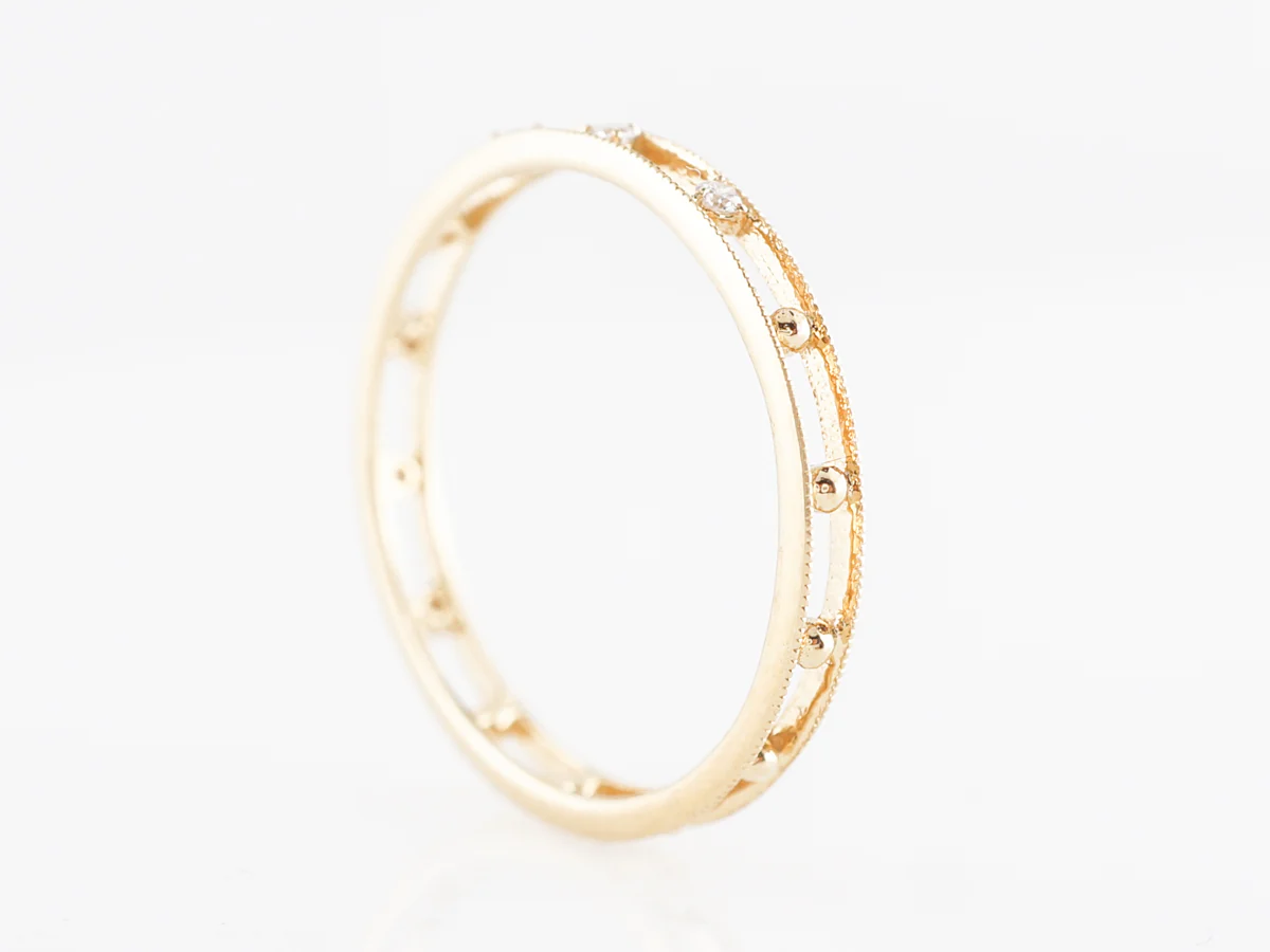 Channel Set Diamond Wedding Band in 18k Yellow Gold - Image 5