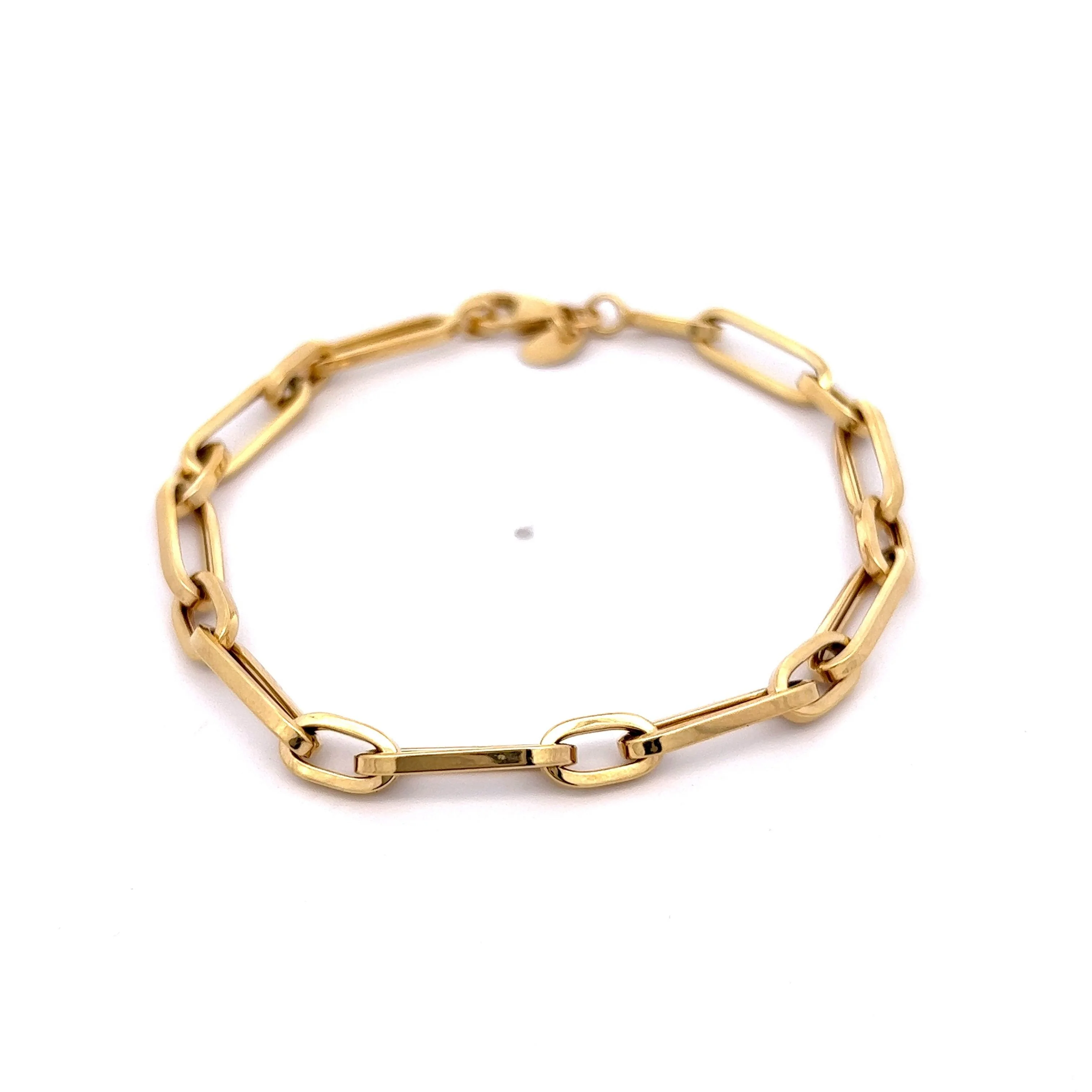 Paperclip Bracelet in 14k Yellow Gold
