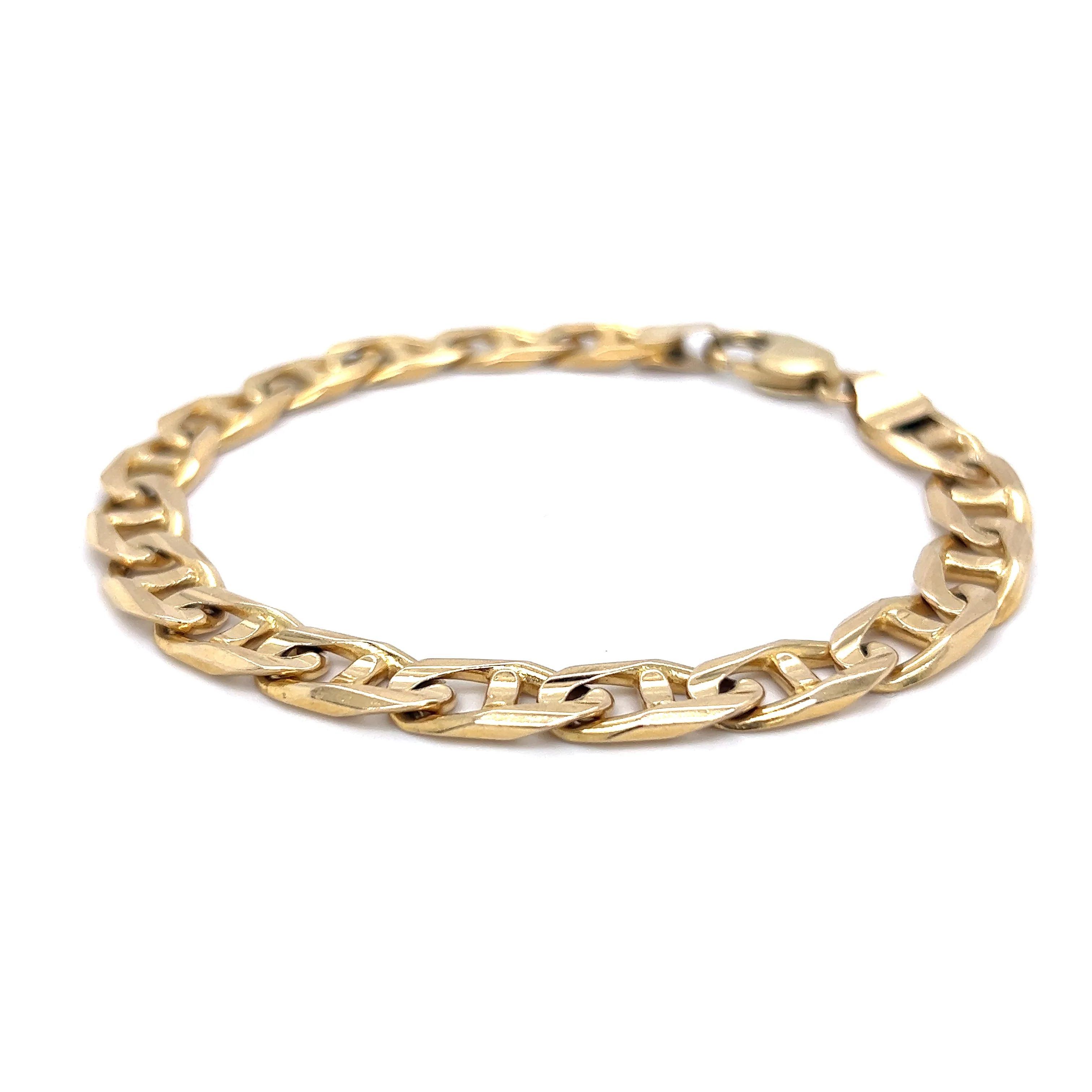 Men's Mariner Link Chain Bracelet in 14k Yellow Gold - Image 2