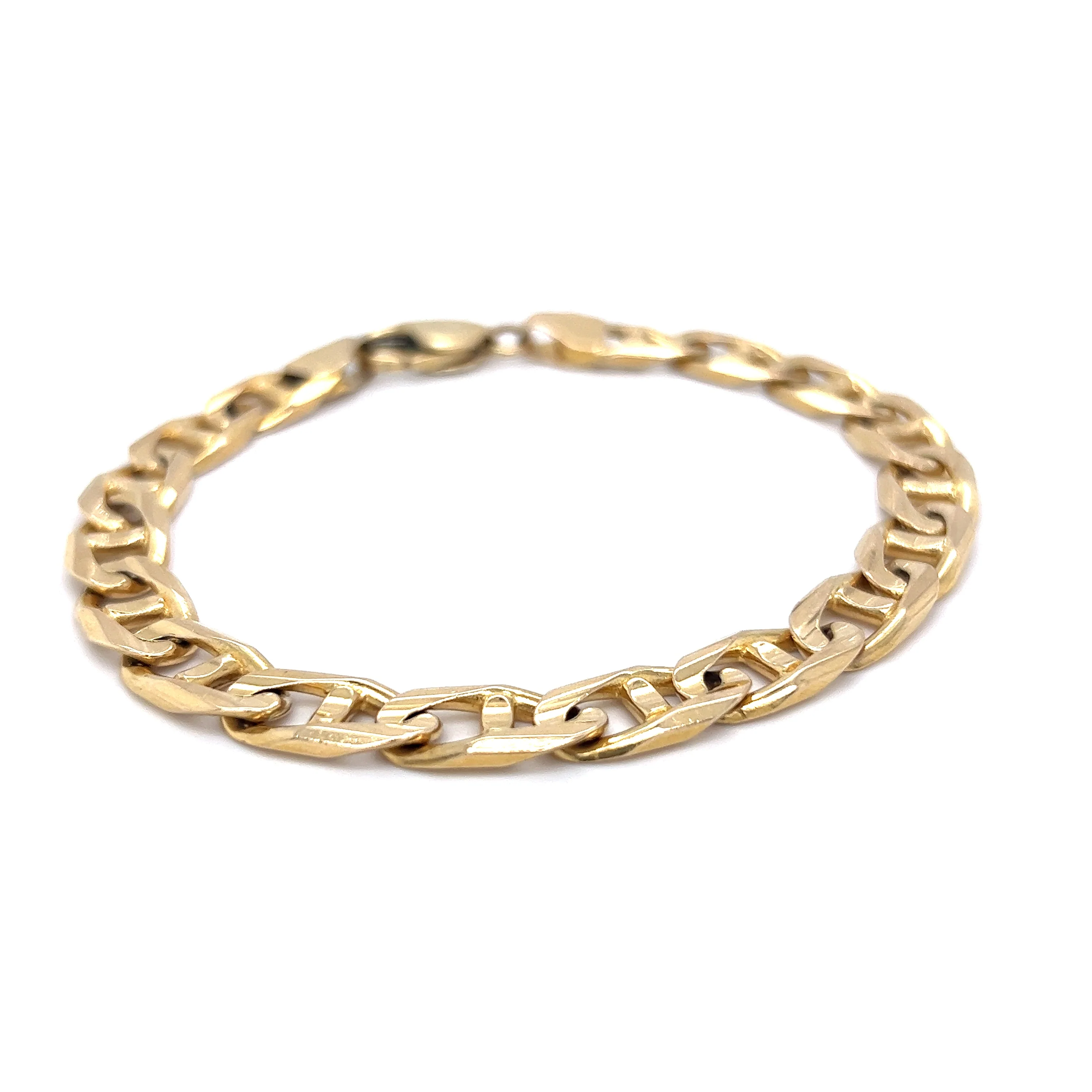 Men's Mariner Link Chain Bracelet in 14k Yellow Gold - Image 3