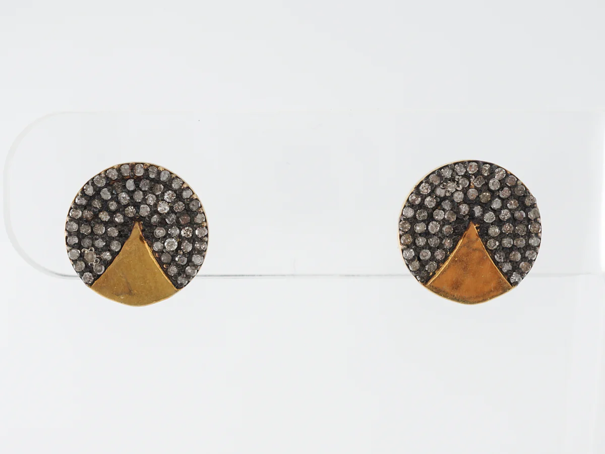 Half Carat Chocolate Diamond Earrings in Sterling Silver