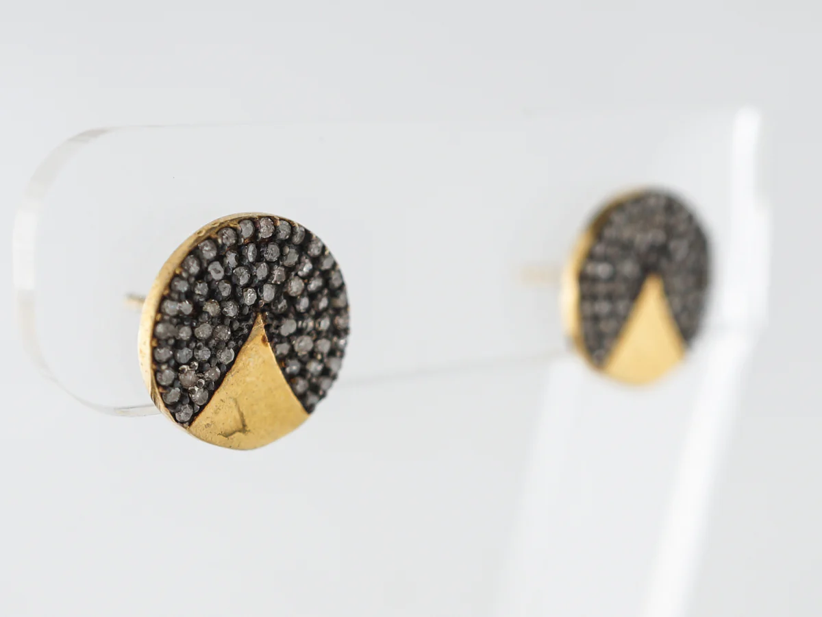 Half Carat Chocolate Diamond Earrings in Sterling Silver - Image 2