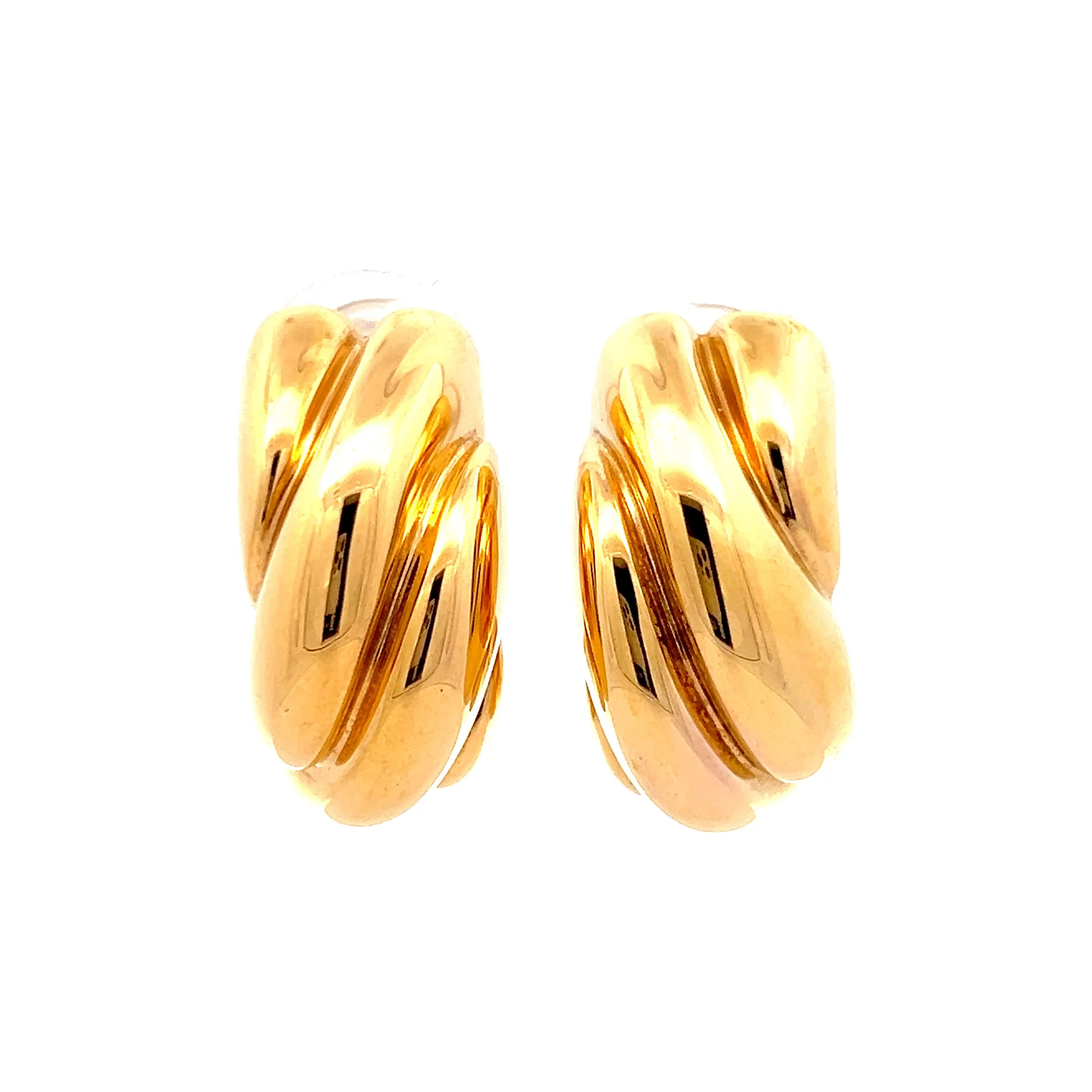 Chunky J Hoop Earrings in 14k Yellow Gold
