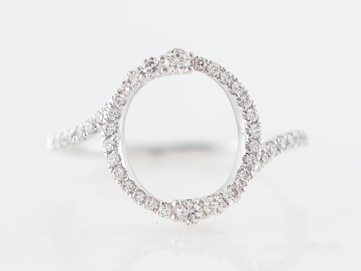Circular Diamond Right Hand Ring in White Gold