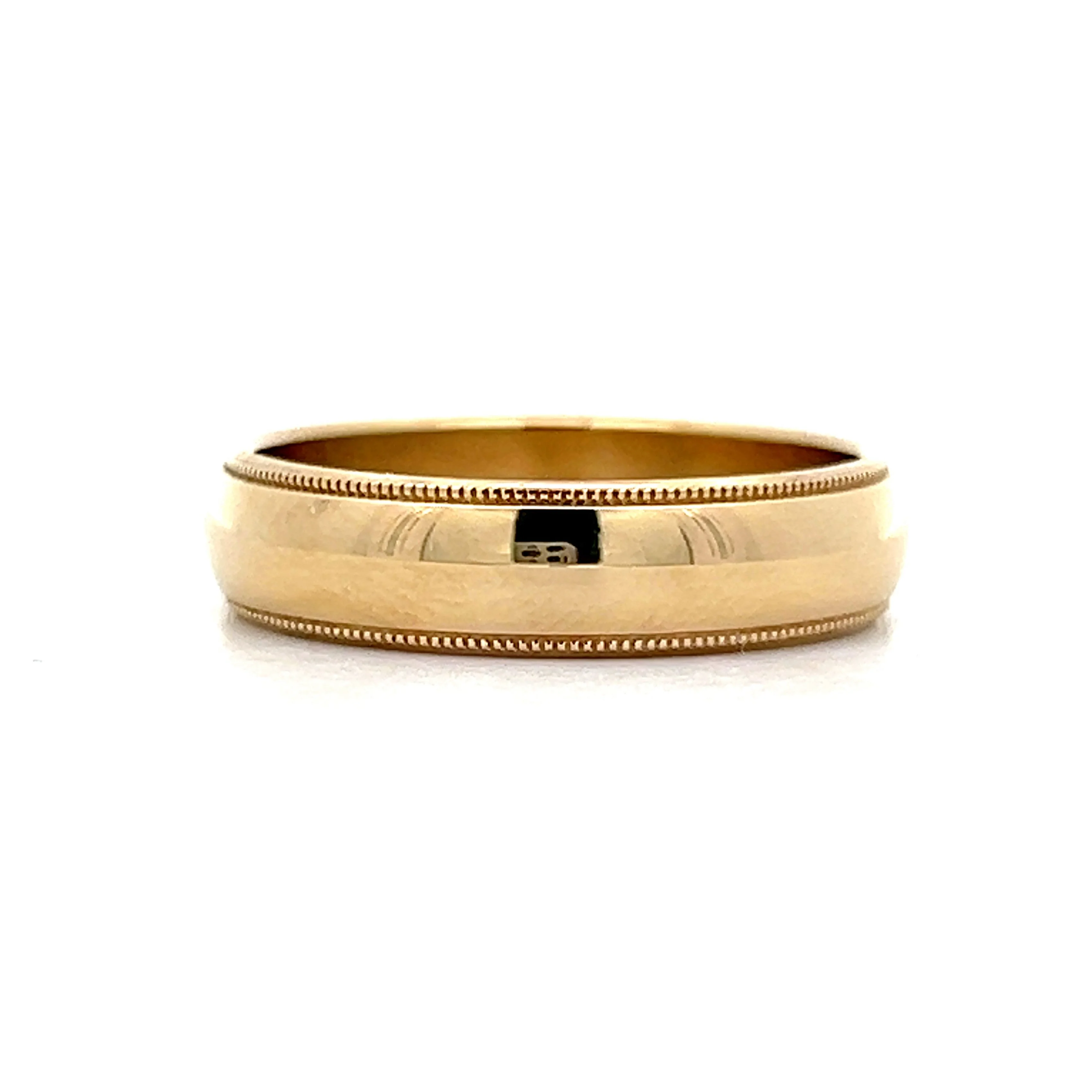 Classic 1960's Mens Milgrain Wedding Band in 14k - Image 2