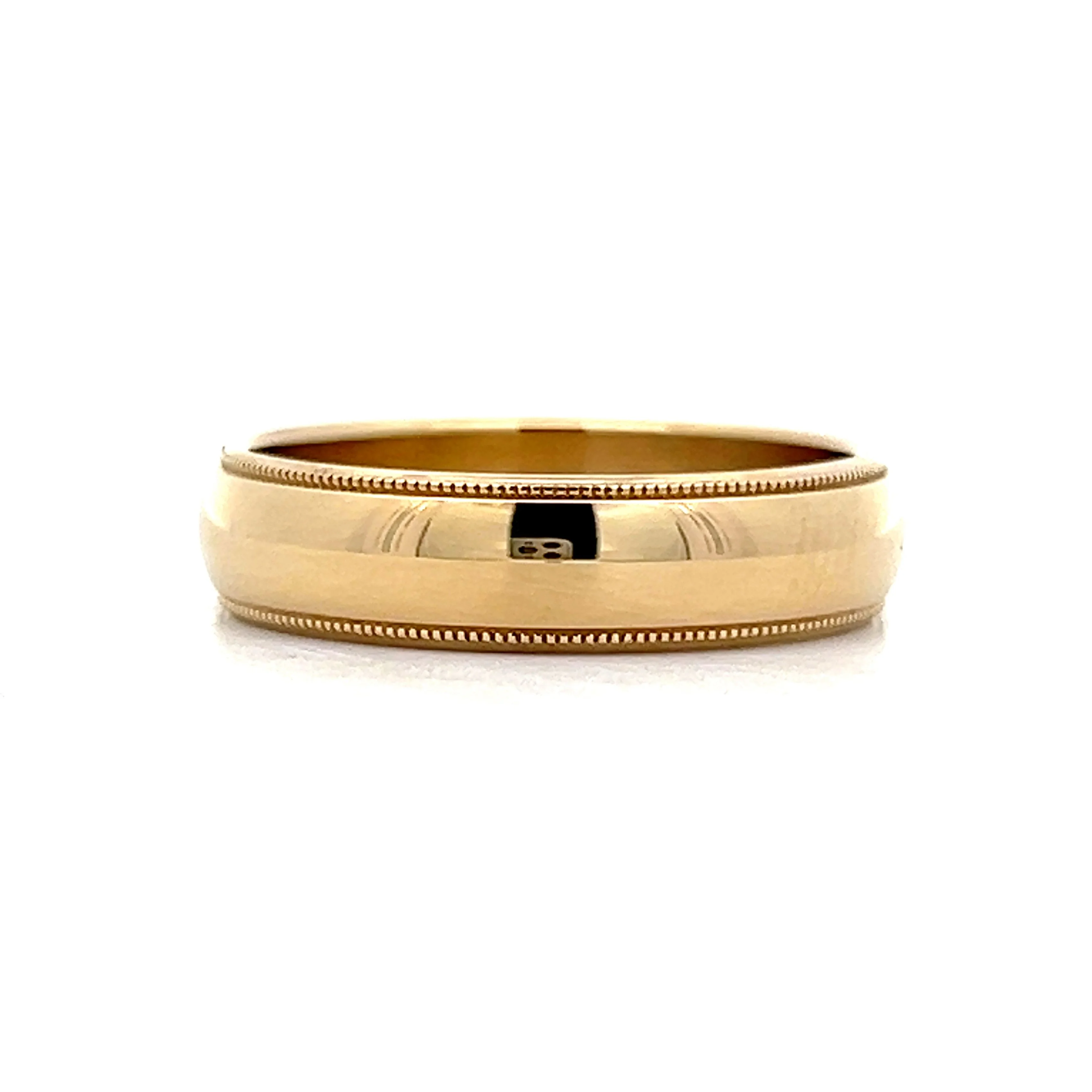 Classic 1960's Mens Milgrain Wedding Band in 14k - Image 3