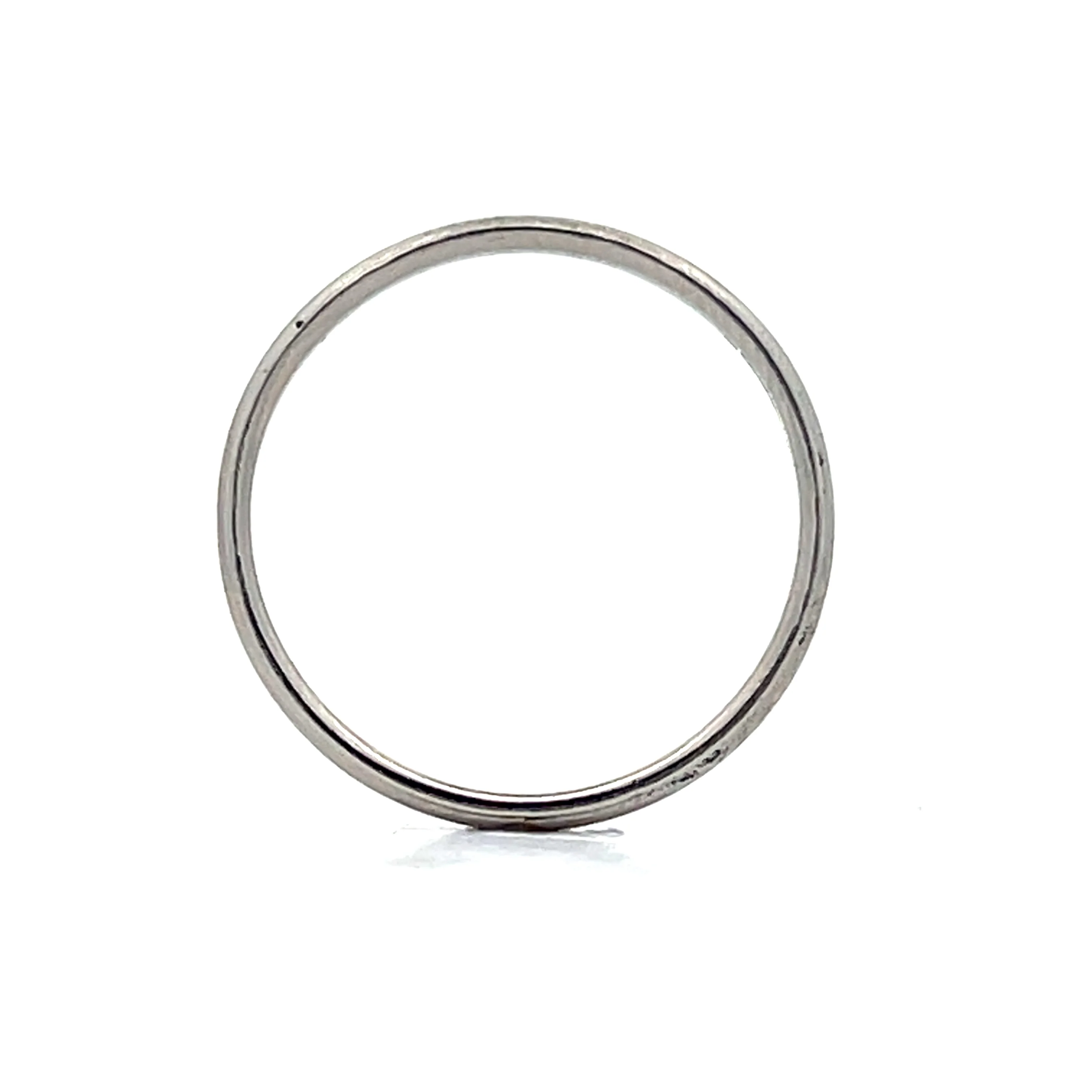 Classic Art Deco Simple Wedding Band in Platinum - Image 4