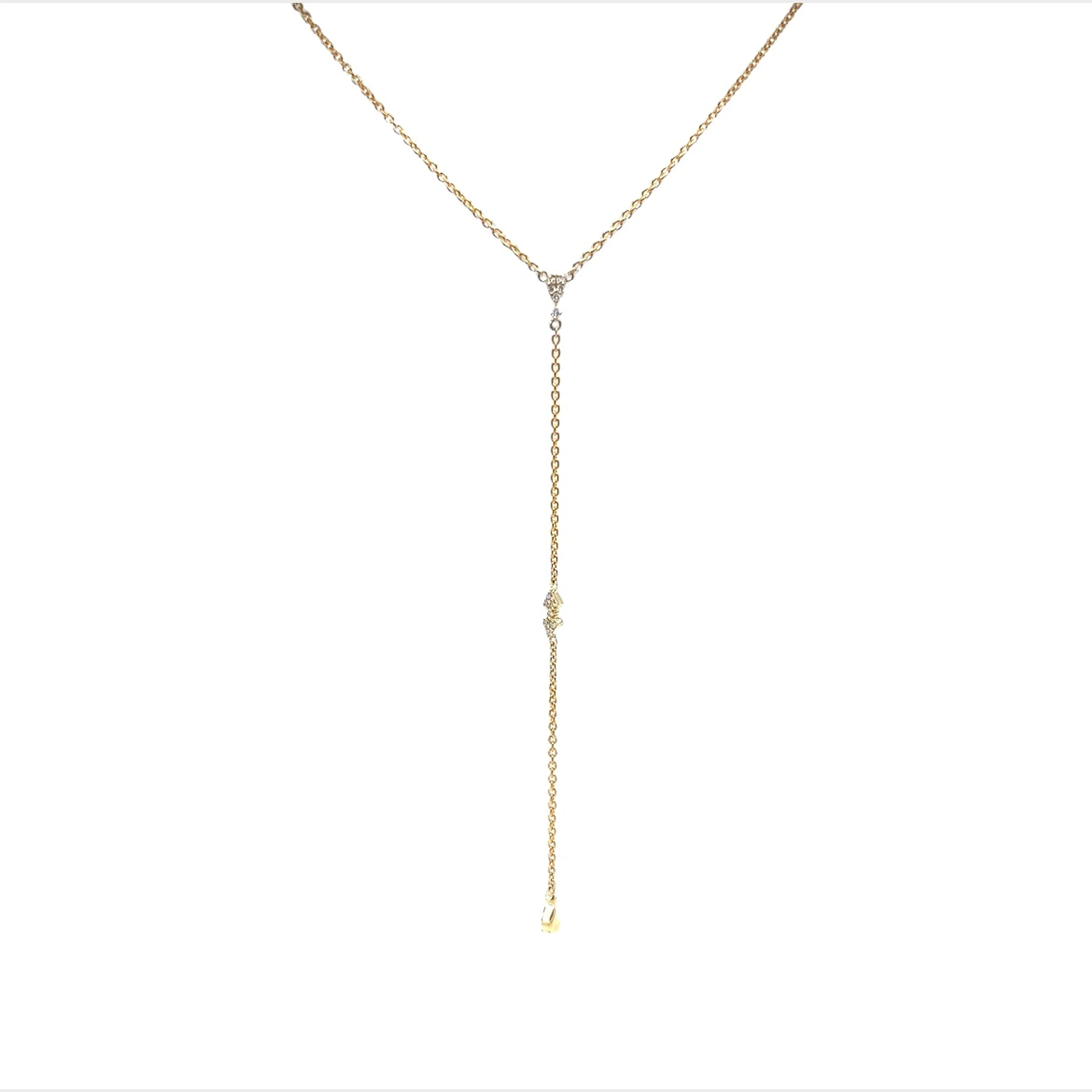 Classic Diamond Lariat Necklace in 14k Yellow Gold