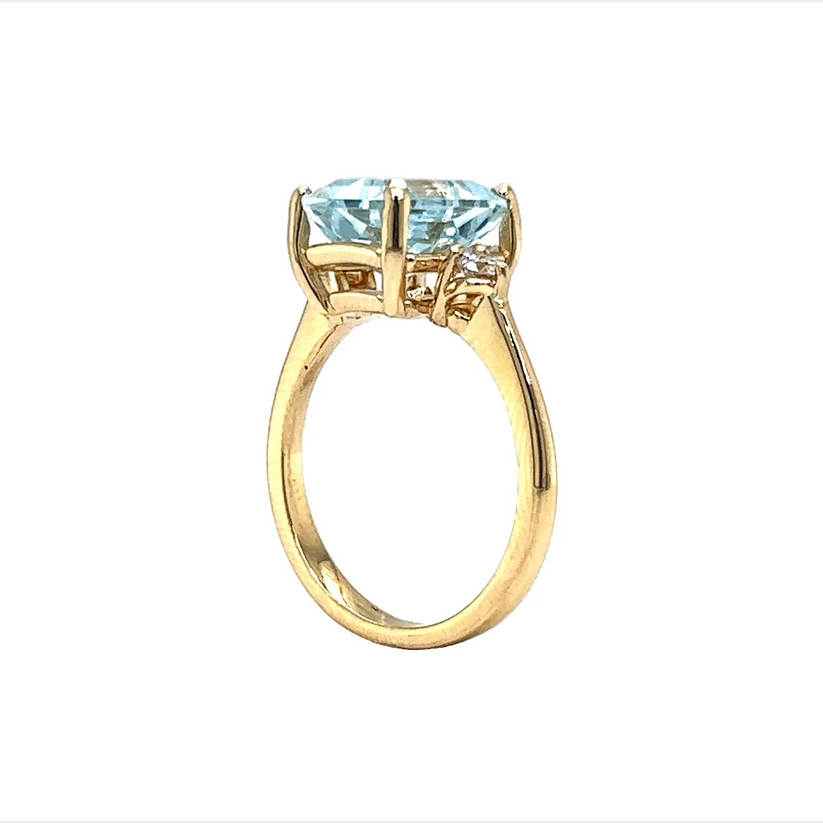 Classic Emerald Cut Aquamarine Engagement Ring in 14k Gold - Image 5