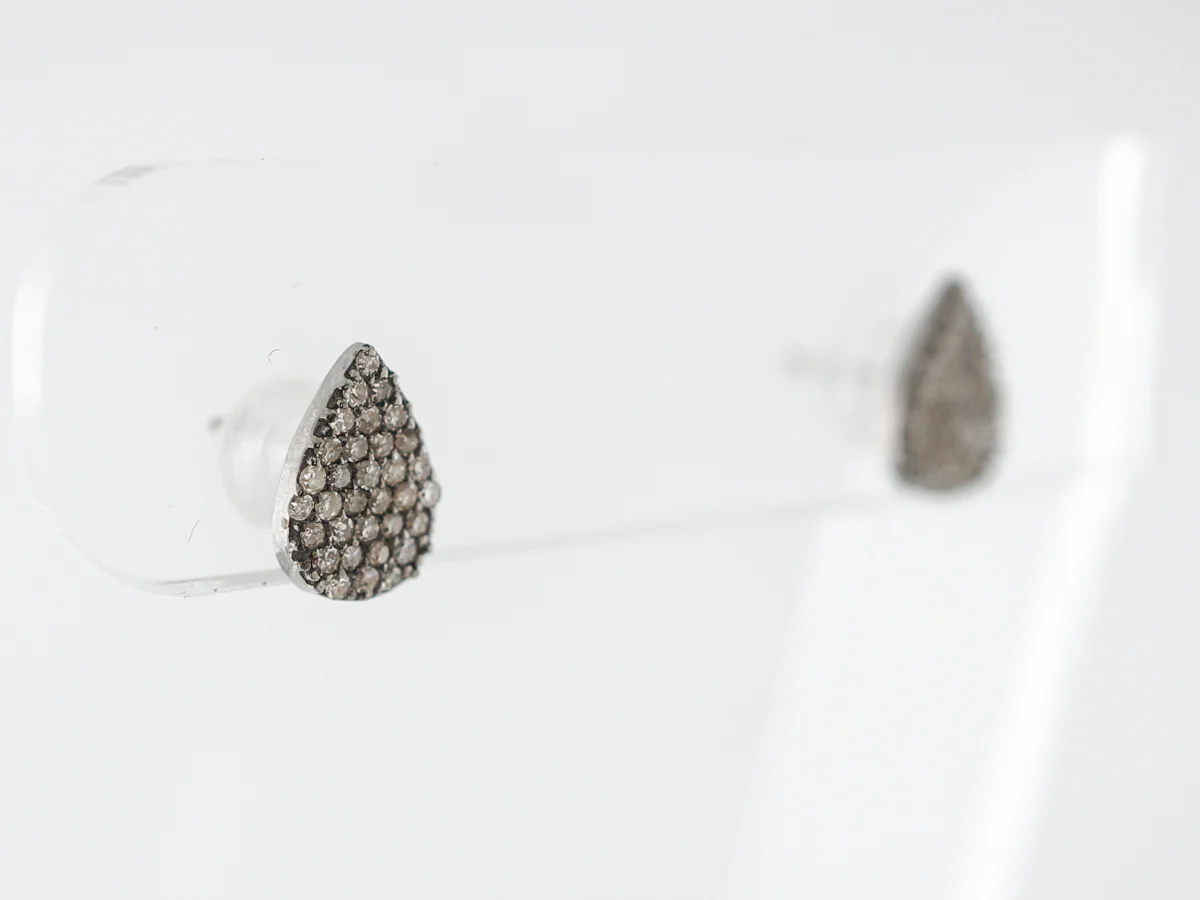 Cognac Diamond Stud Earrings in Sterling Silver - Image 2