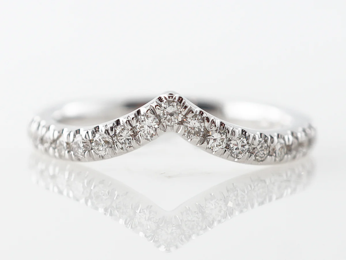 Contour Accent Diamond Band in 14k White Gold