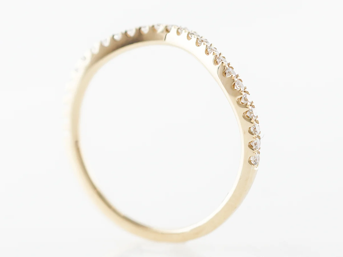 Contour Wedding Band w/ Diamonds in Yellow Gold - Image 4