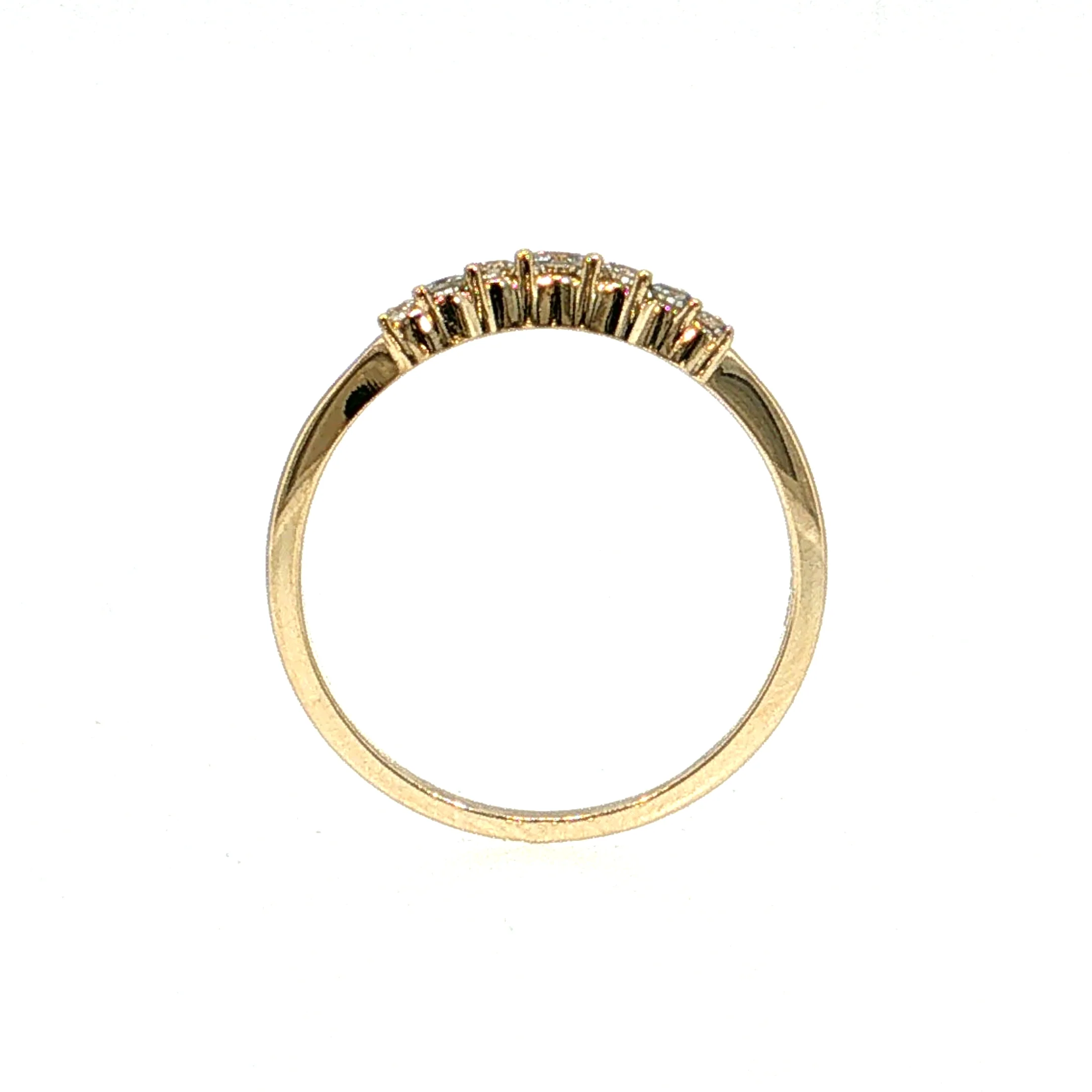 Contoured Diamond Tiara Wedding Band 14k Yellow Gold - Image 4