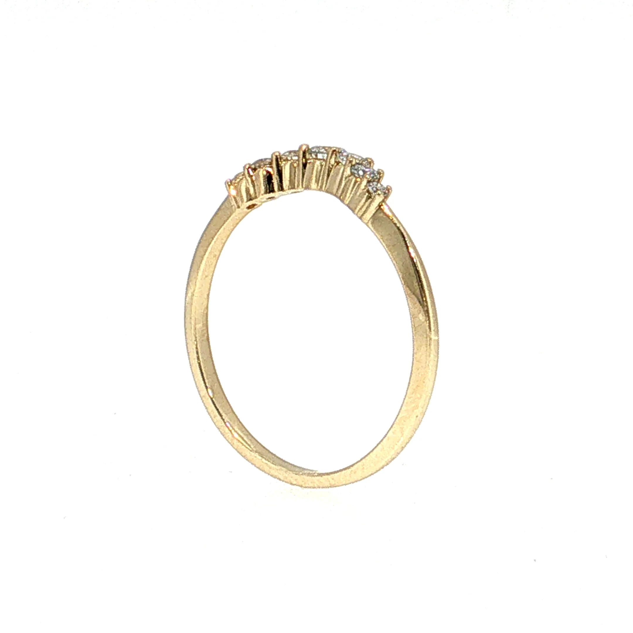 Contoured Diamond Tiara Wedding Band 14k Yellow Gold - Image 5