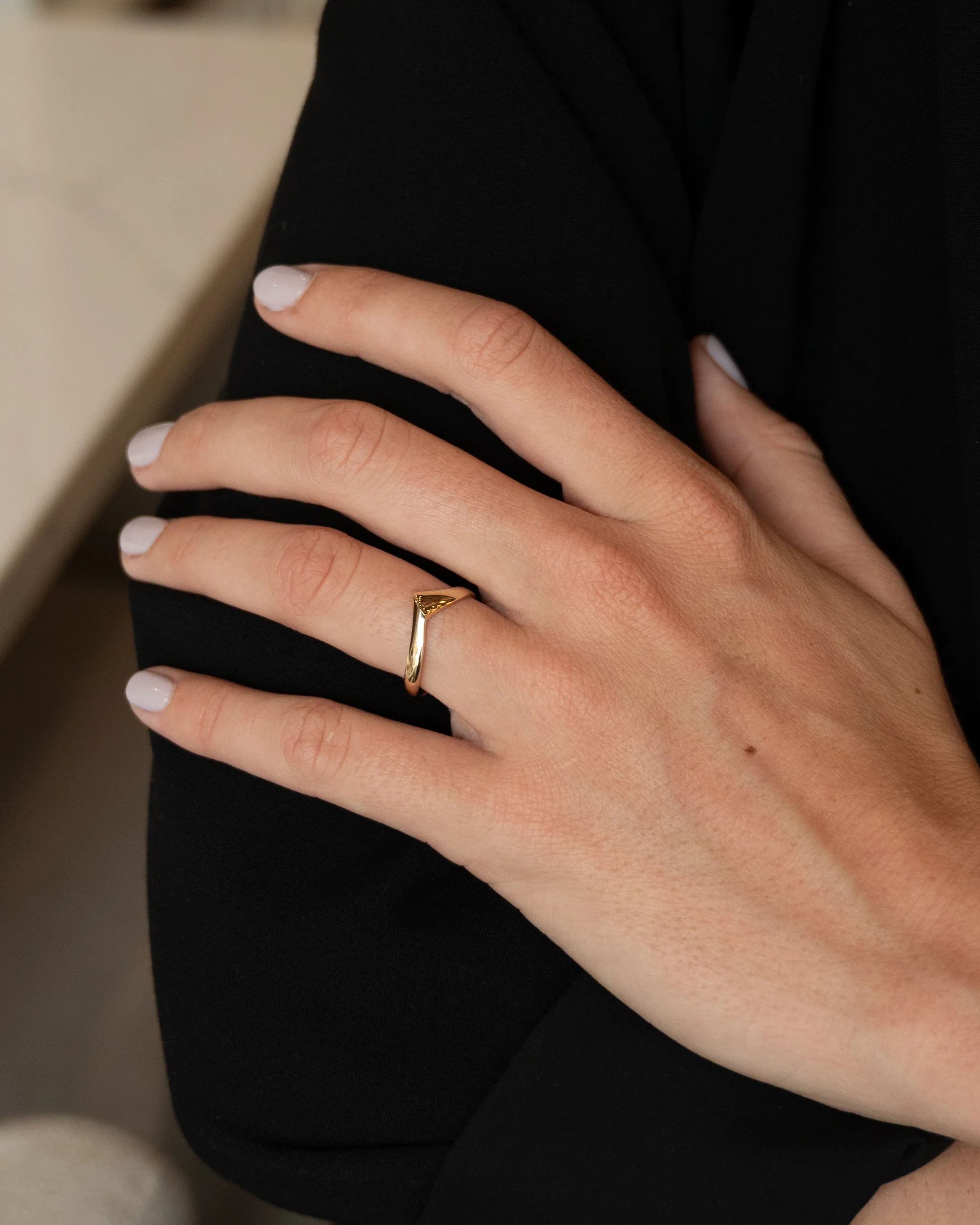 Contoured Stacking Band 14k Yellow Gold - Image 7