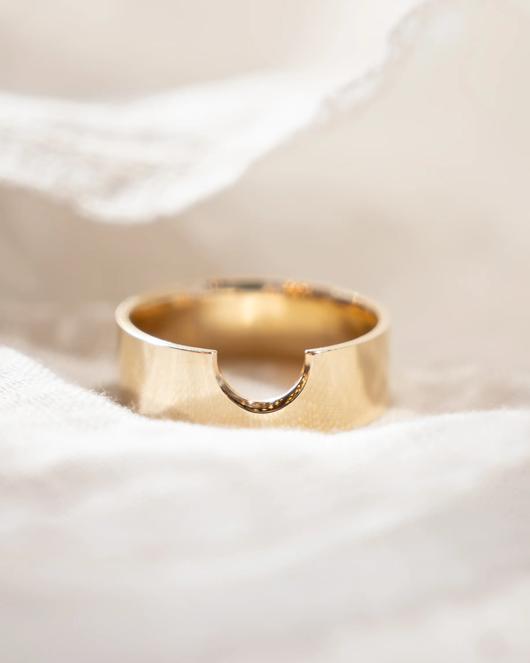 Contoured Stacking Wedding Band 14k Yellow Gold - Image 6