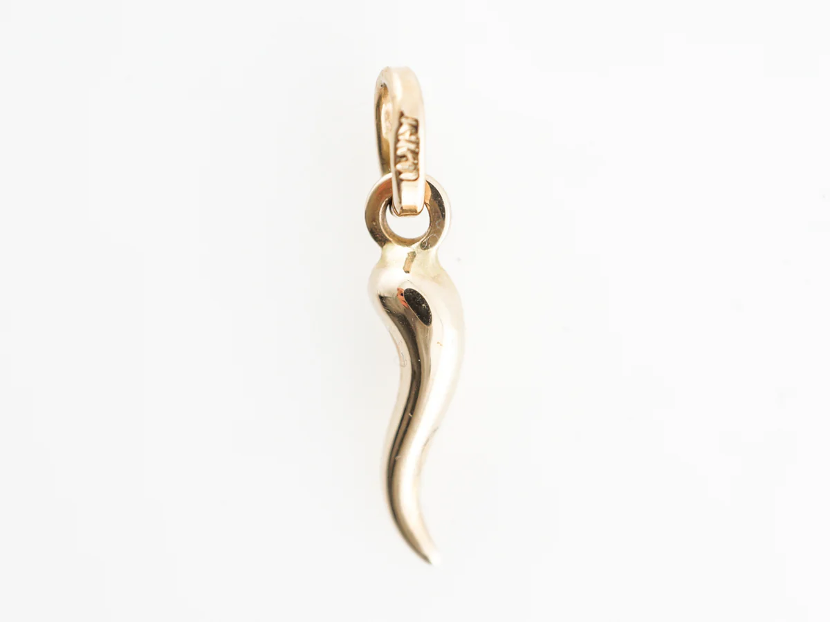 Cornicello Horn Pendant Charm in 14k Yellow Gold