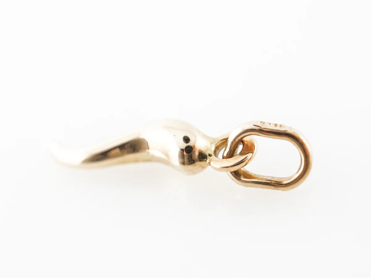 Cornicello Horn Pendant Charm in 14k Yellow Gold - Image 3
